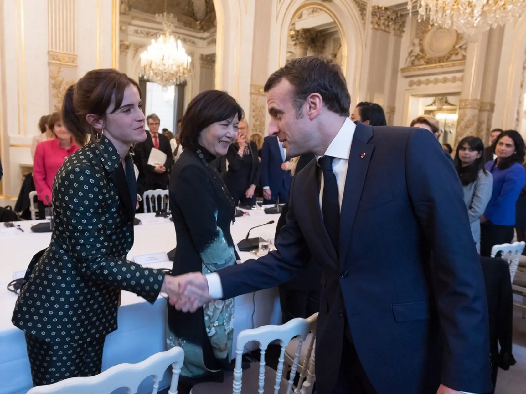 Vo februári sa stretla s francúzskym prezidentom Emmanuelom Macronom.