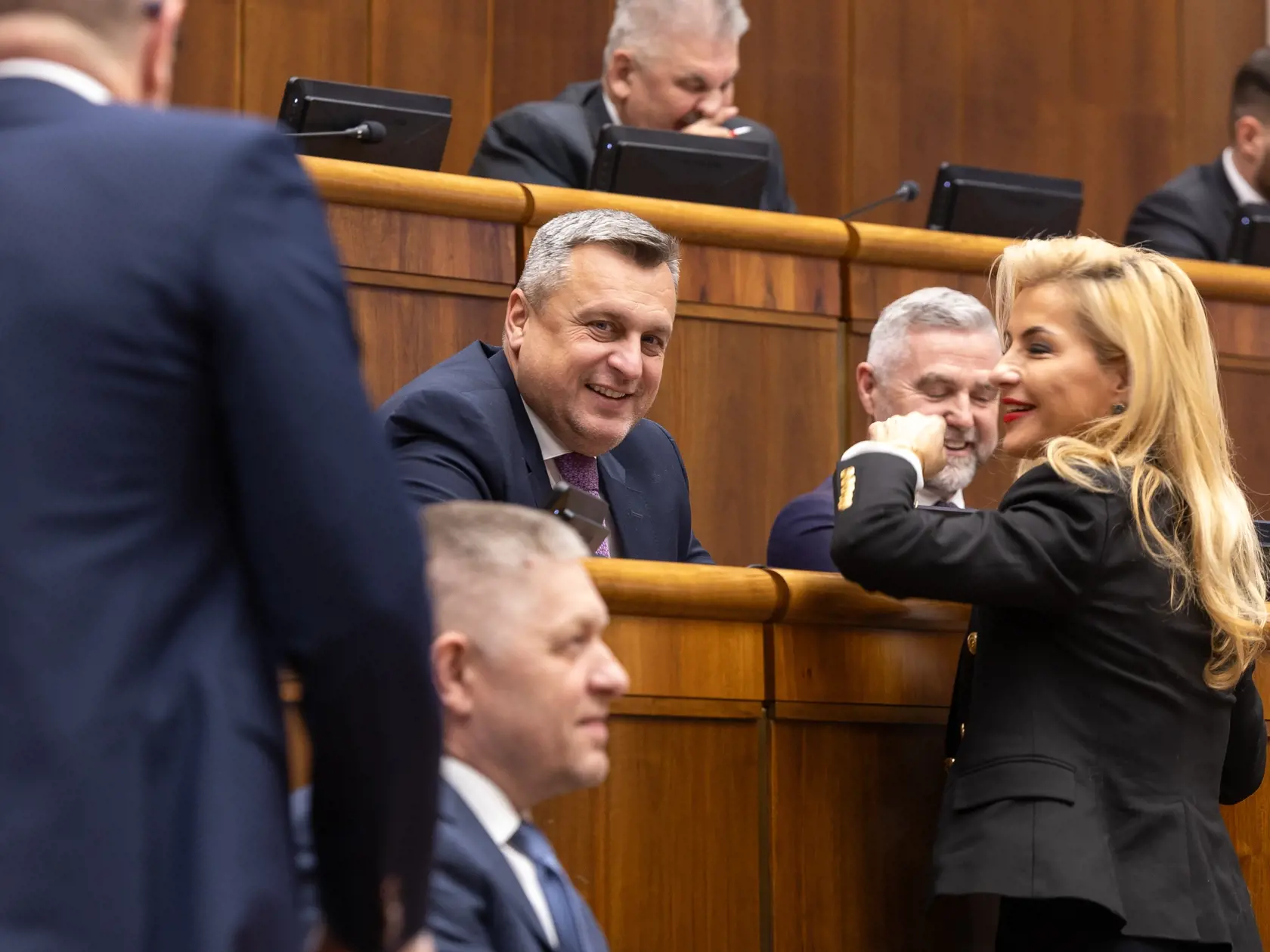 23. schôdza NR SR, ktorej hlavným programom je schvaľovanie rozpočtu Slovenskej republiky na rok 2025. Na snímke je Robert Fico, Andrej Danko, Martina Šimkovičová a Tibor Gašpar.