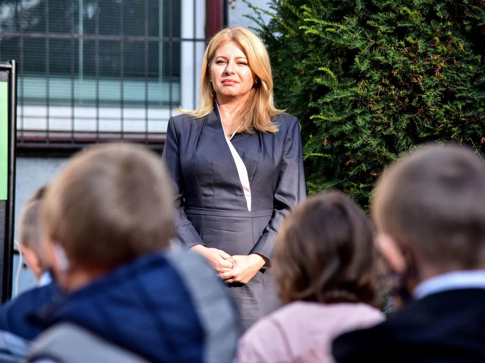Zuzana Čaputová počas otvorenia nového školského roka na Základnej škole Dubová 2. septembra 2021 v Bratislave. FOTO TASR - Pavol Zachar