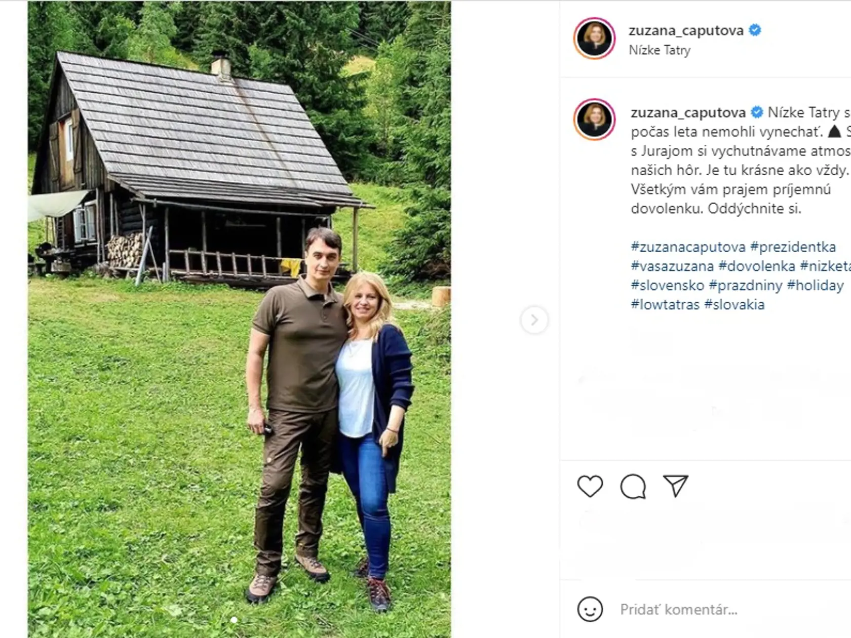 Prezidentka Zuzana Čaputová si vzala krátku prestávku v prací. Vyrazila na dovolenku, ktorú sa nedá opísať inak ako romantickú.