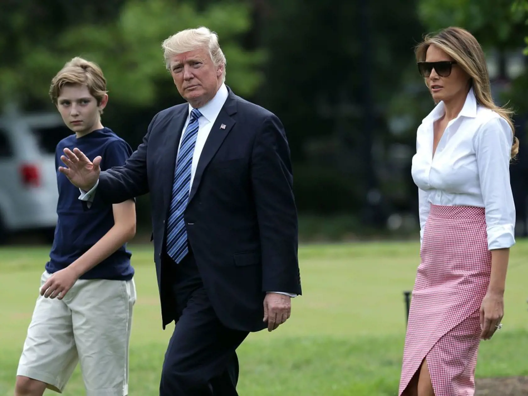 Donald Trump s manželkou Melaniou a najmladším synom Barronom.