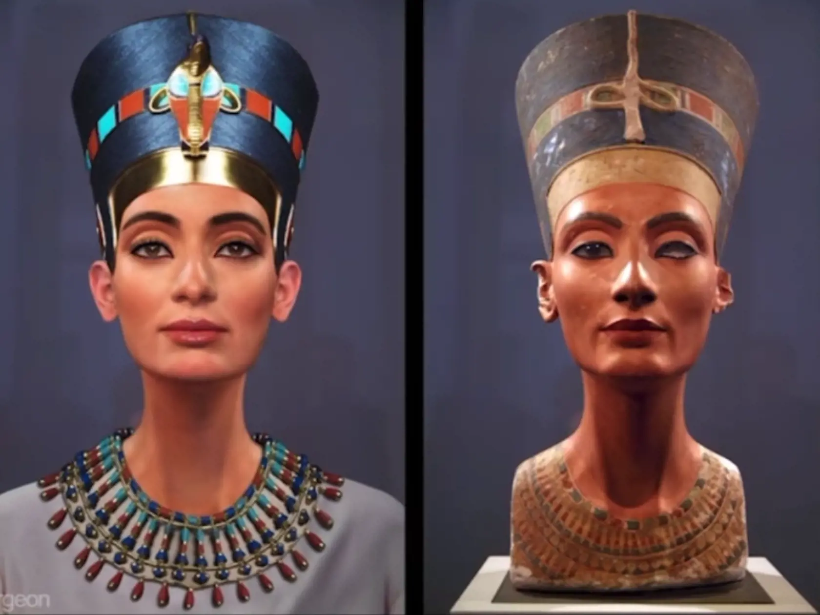 Nefertiti, celým menom Nefernefruaton Nefertiti, bola kráľovná a manželka faraóna Achnatona. Jej meno sa stalo synonymom krásy. Dnes je známa hlavne vďaka dobre zachovanej buste, objavnej v roku 1912, ktorá zobrazuje jej krásnu tvár s neobyčajne jemnými rysmi.