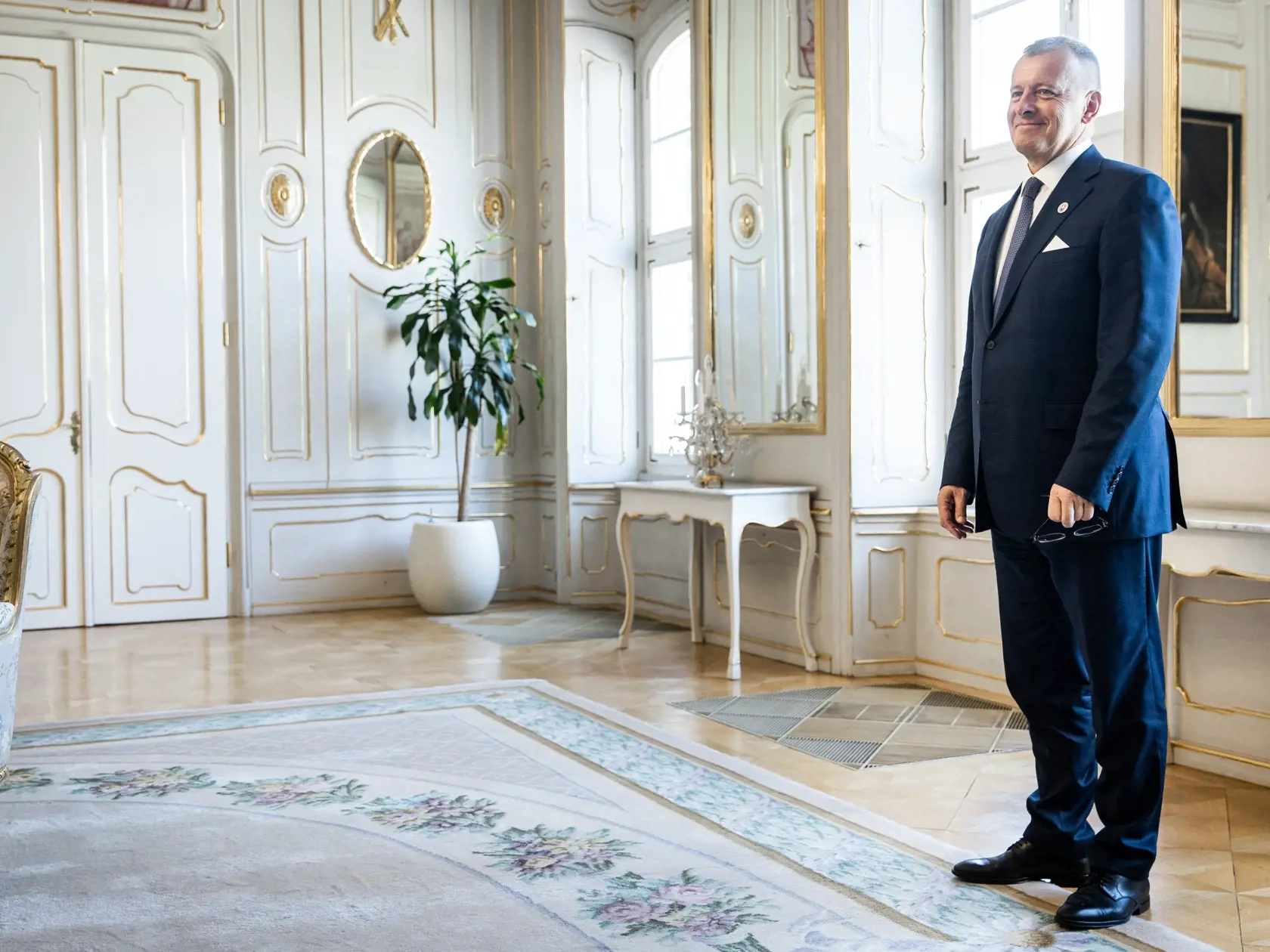 Predseda Národnej rady Slovenskej republiky Boris Kollár na oficialnej návšteve prezidentky SR Zuzany Čaputovej v Bratislave. 