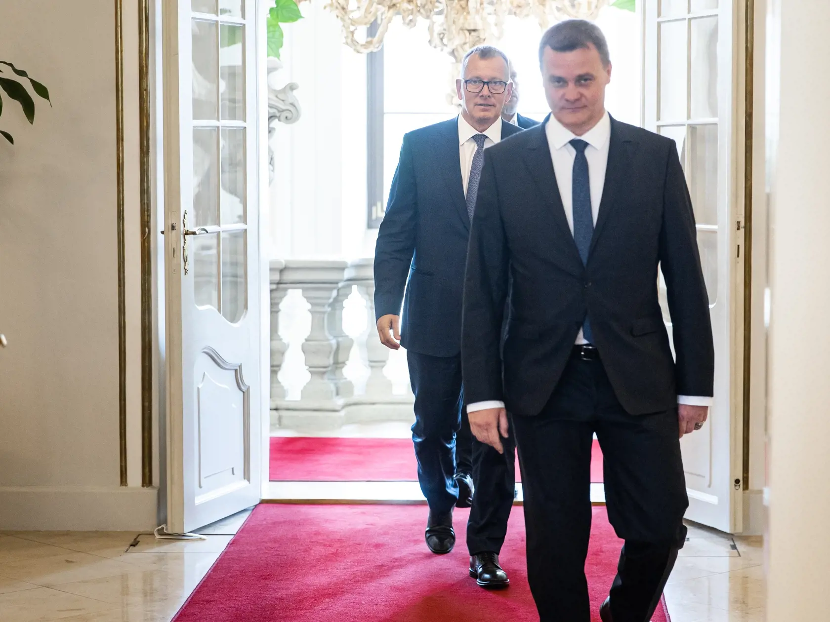 Predseda Národnej rady Slovenskej republiky Boris Kollár na oficialnej návšteve prezidentky SR Zuzany Čaputovej v Bratislave. 