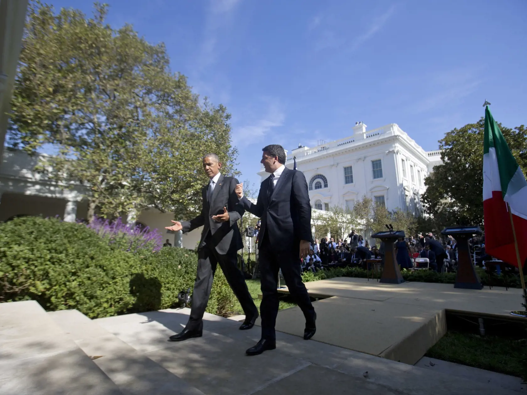 Barack Obama dnes v Bielom dome privítal návštevu z Talianska.