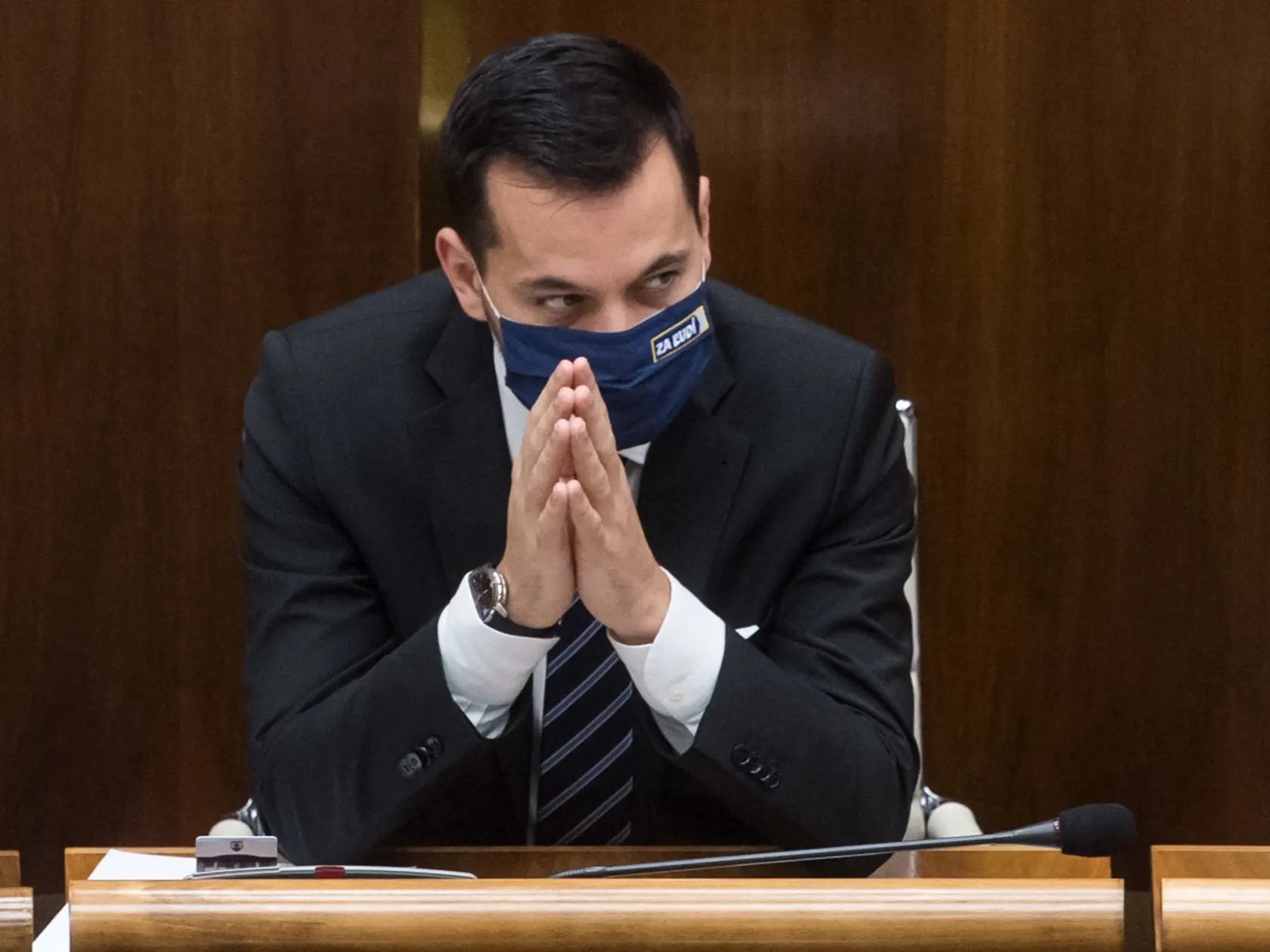 Na snímke podpredseda parlamentu SR Juraj Šeliga (Za ľudí) počas 18. schôdze NR SR 17. decembra 2020 v Bratislave.