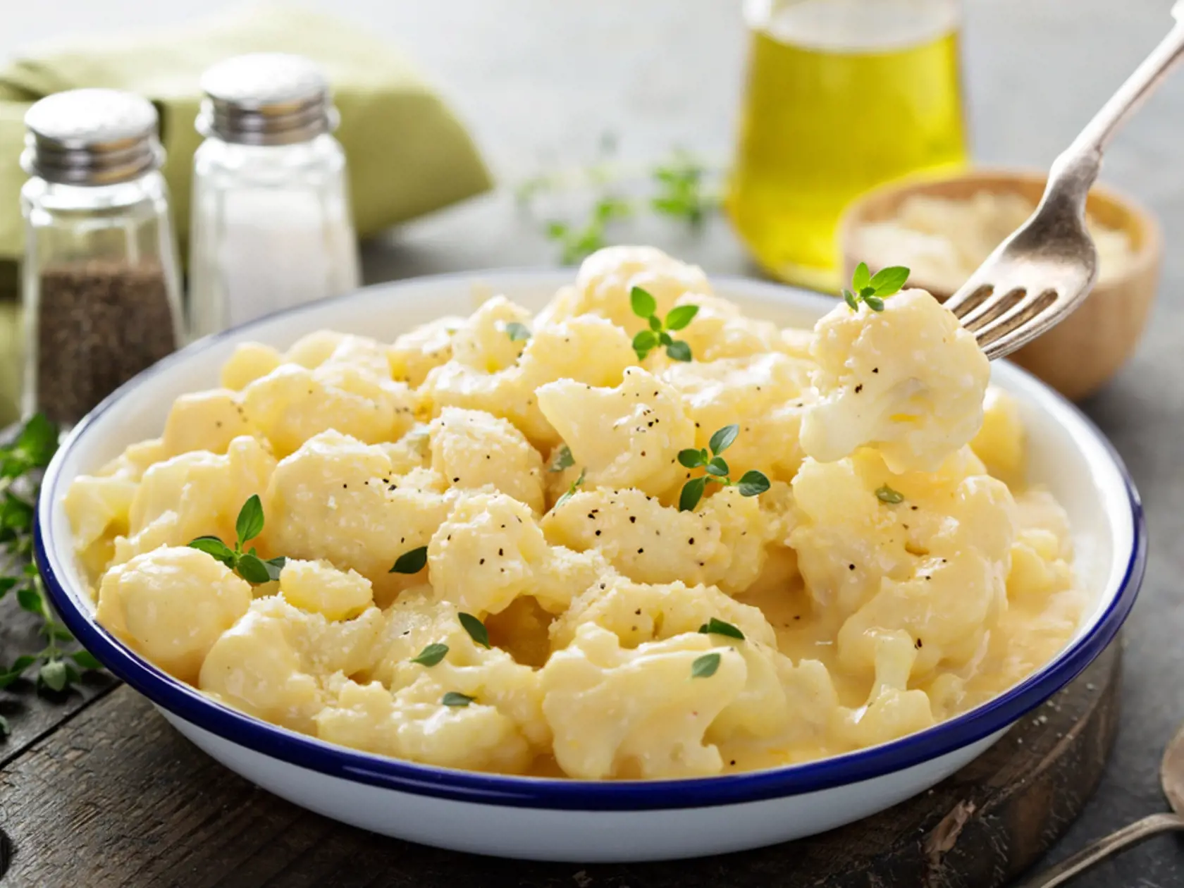 Cauliflower,With,Cheese,Sauce,,Vegetarian,Healthy,Dish