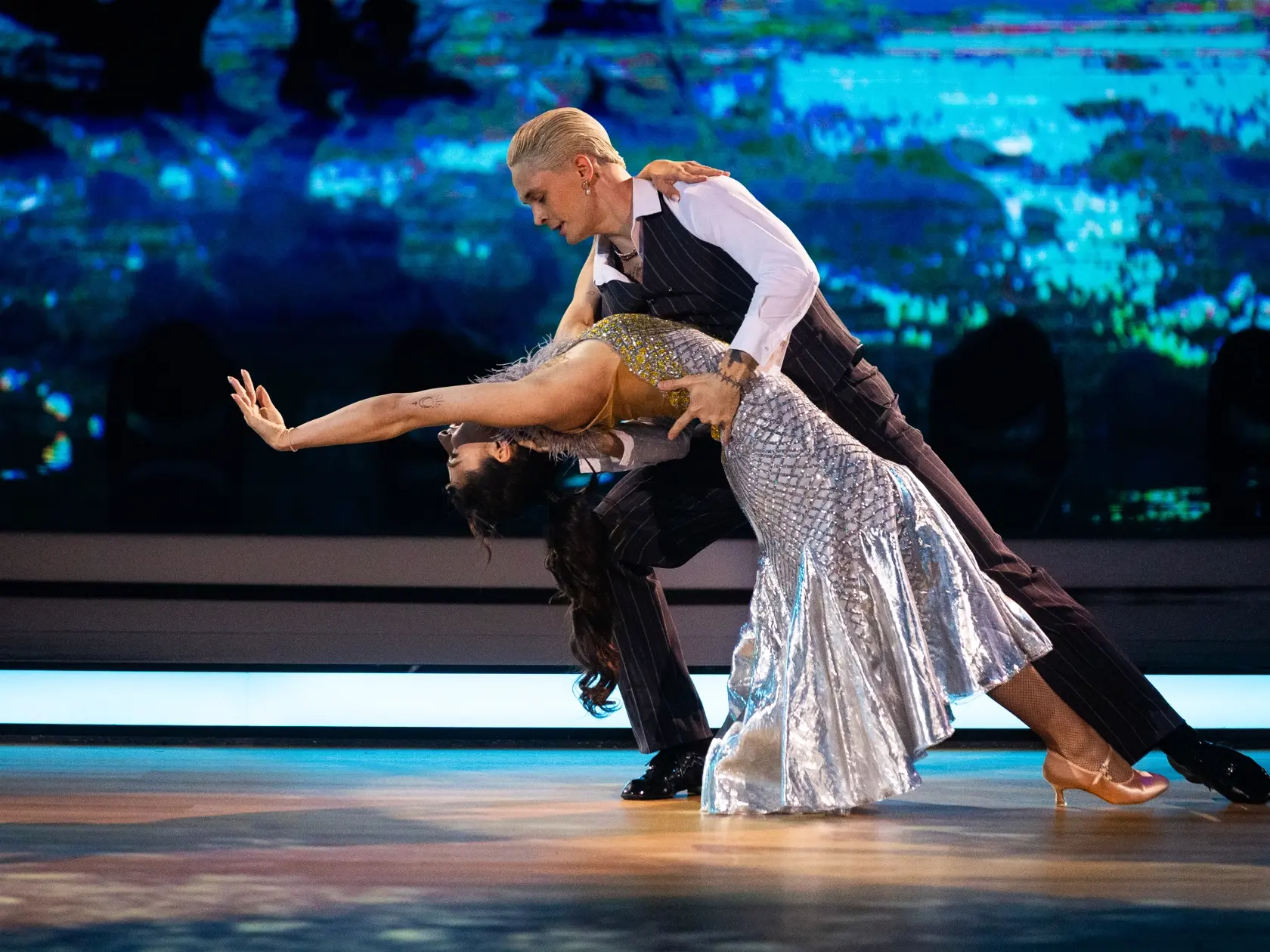 Druhé kolo tanečnej televíznej šou Let’s Dance v bratislavskej Inchebe. Na snímke Eva Burešová a Matyáš Adamec.