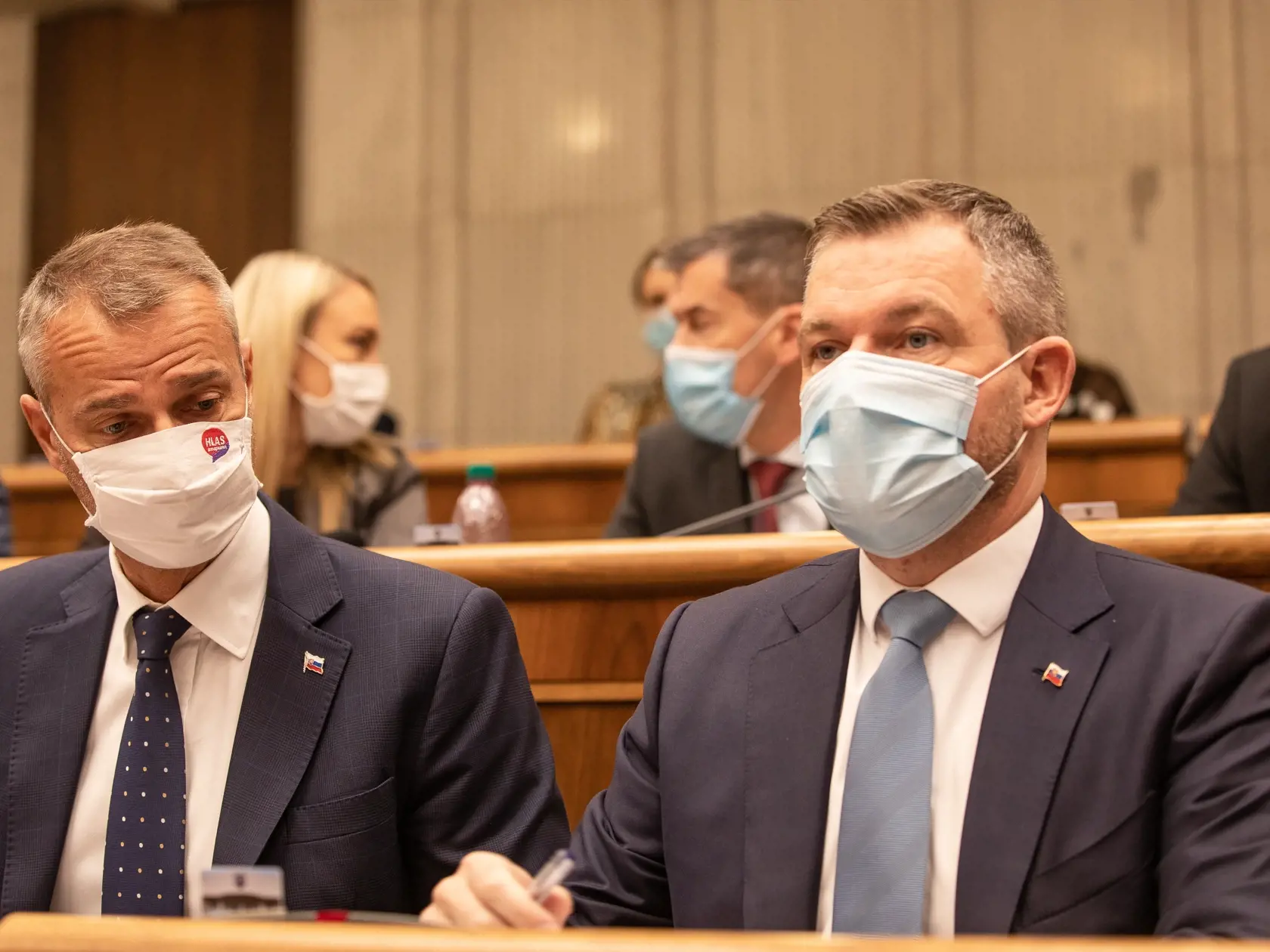 Na snímke je zasadanie osemnástej schôdze NRSR. Na fotke je predseda strany Hlas-sociálna demokracia Peter Pellegrini.