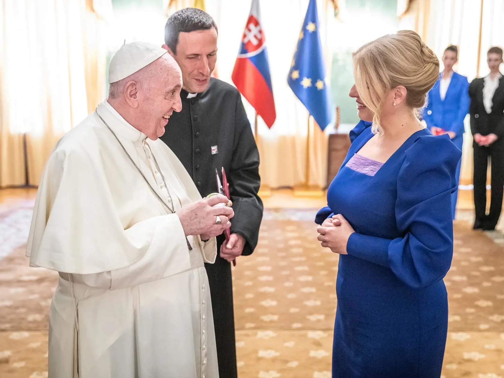 Stretnutie slovenskej prezidentky Zuzany Čaputovej s pápežom Františkom.