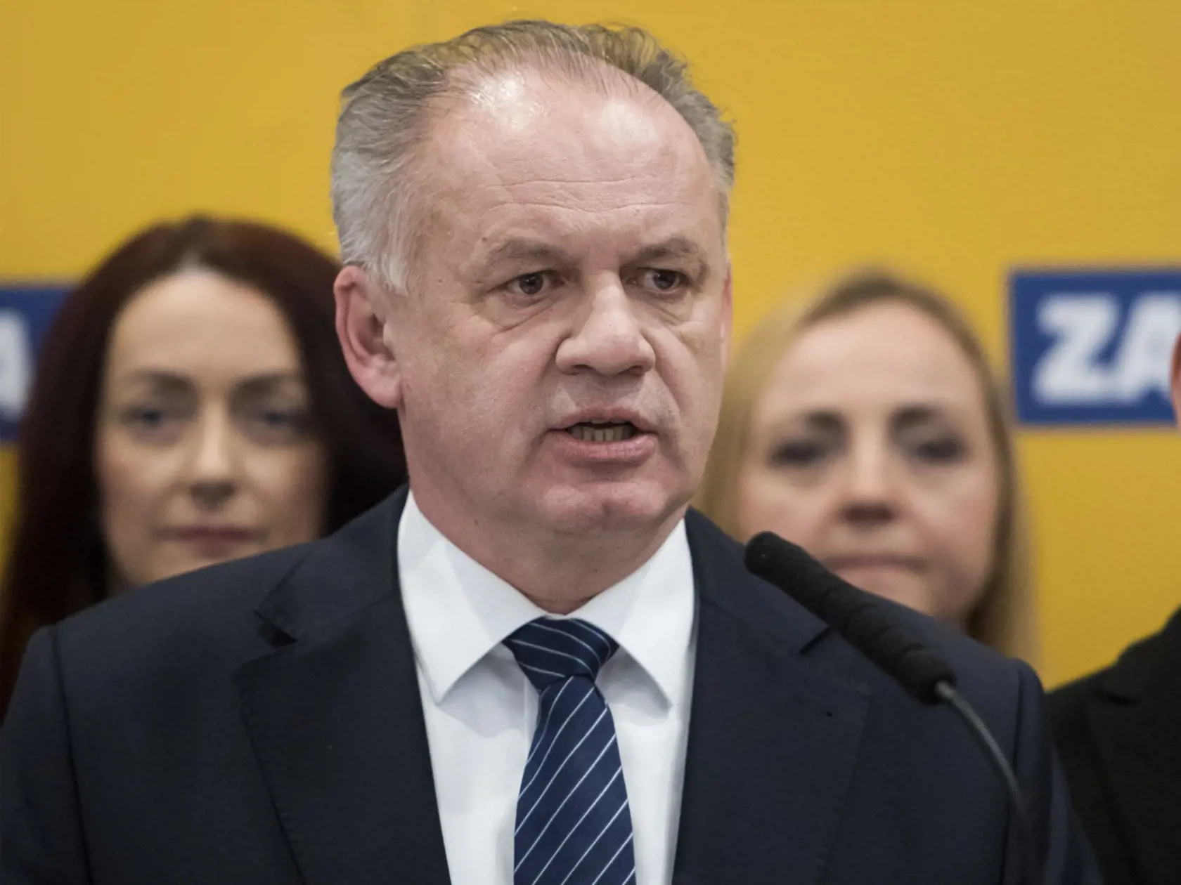 Na snímke vtedajší predseda strany Za ľudí Andrej Kiska počas tlačovej konferencie po predsedníctve strany 5. marca 2020 v Bratislave. FOTO TASR - Martin Baumann