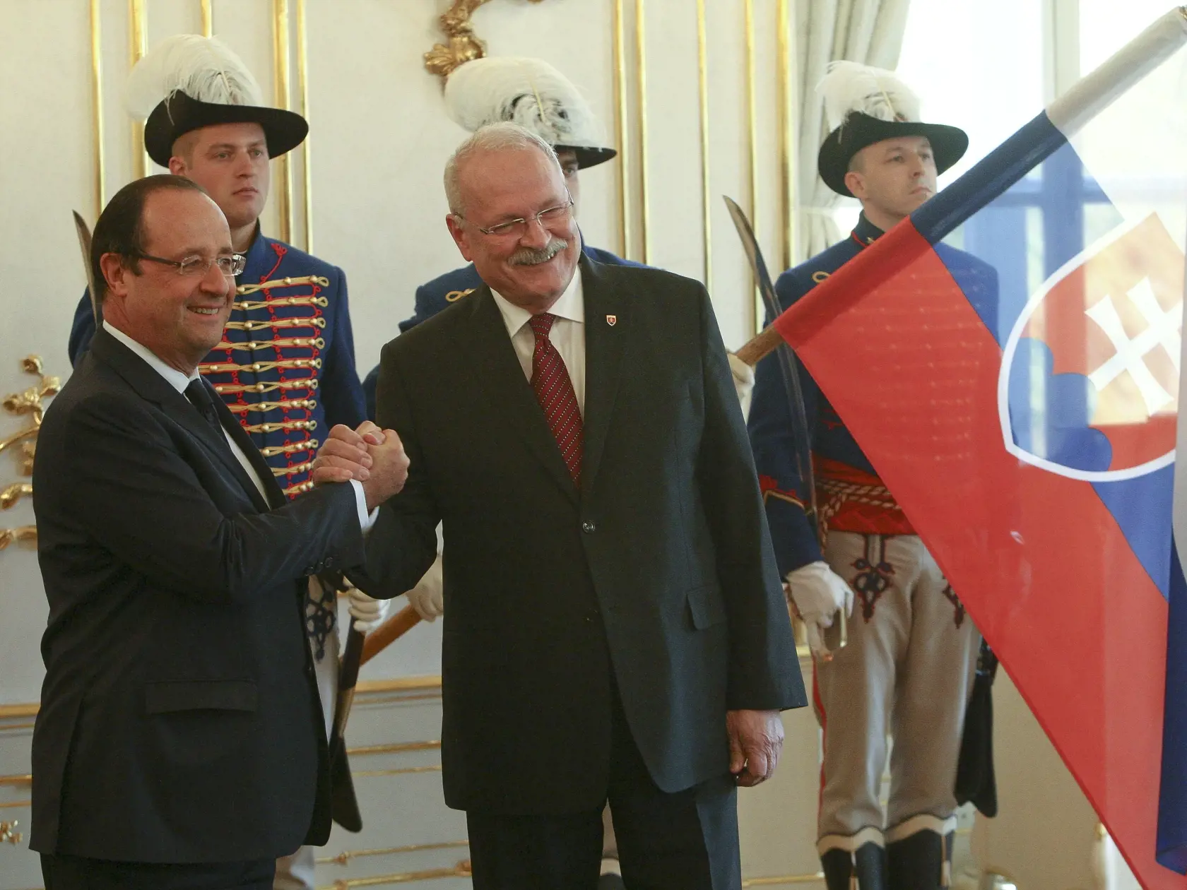 Návšteva vtedajšieho francúzkeho prezidenta Francoisa Hollanda v Bratislave / archívny záber