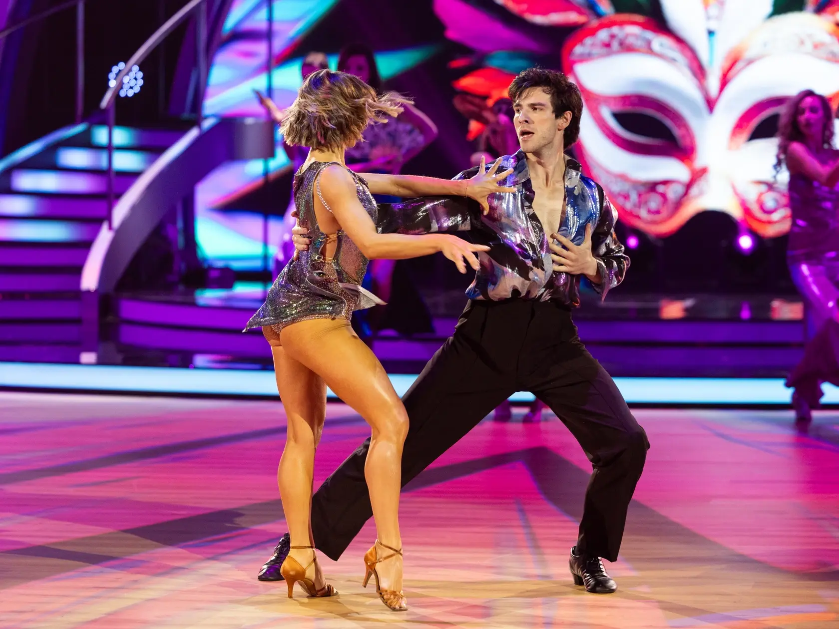 Na snímke Kristián Baran a Dominika Rošková počas šiesteho kola Let's dance 2025.