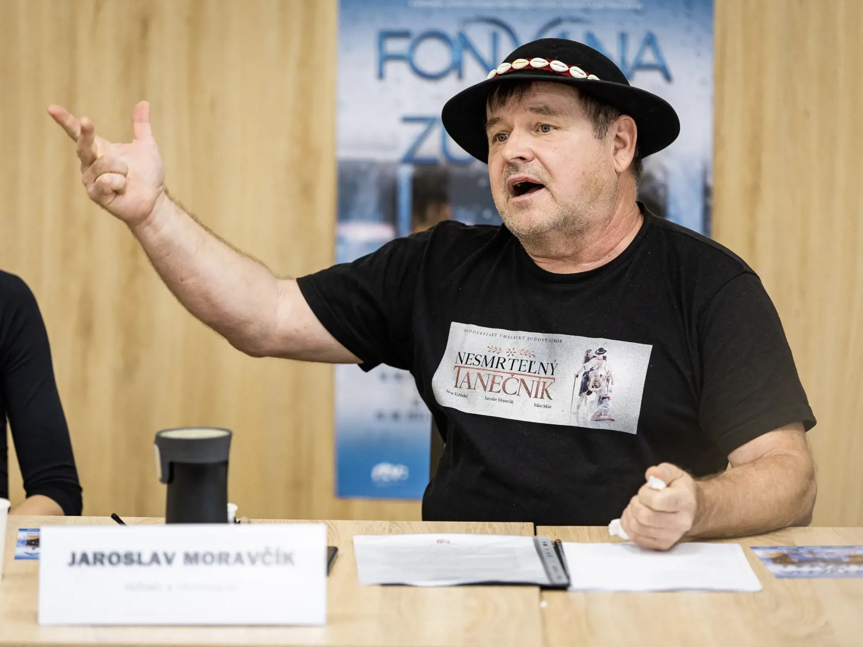 Tlačovka k predstaveniu muzikálu "Fontána pre Zuzanu" v Rusovciach. Na snímke Jaroslav Moravčík.