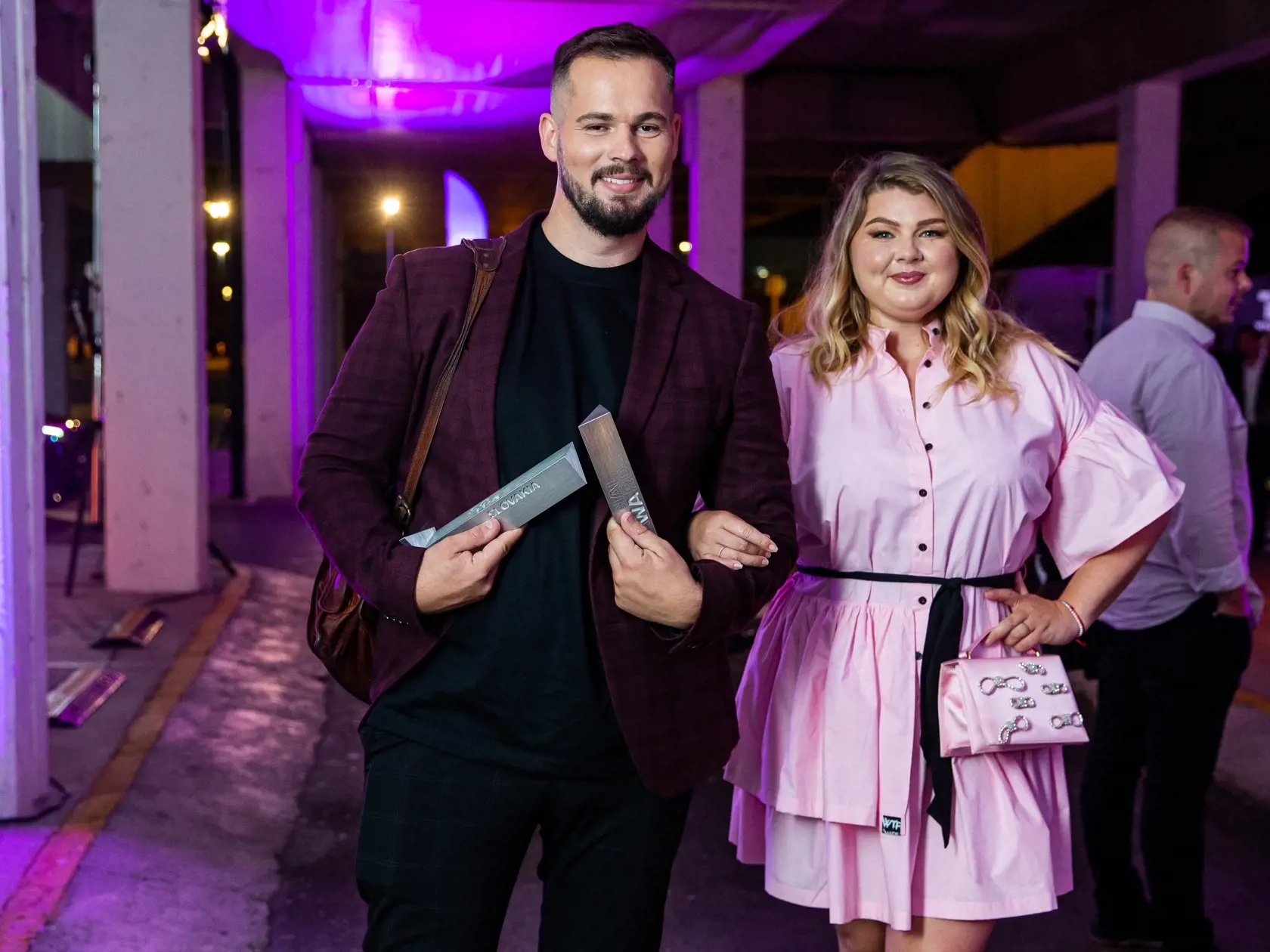 Galavečer Social Awards Slovakia "SOWA" v Bratislave. Na snímke Fero Joke a Eva Evelyn Kramerová.