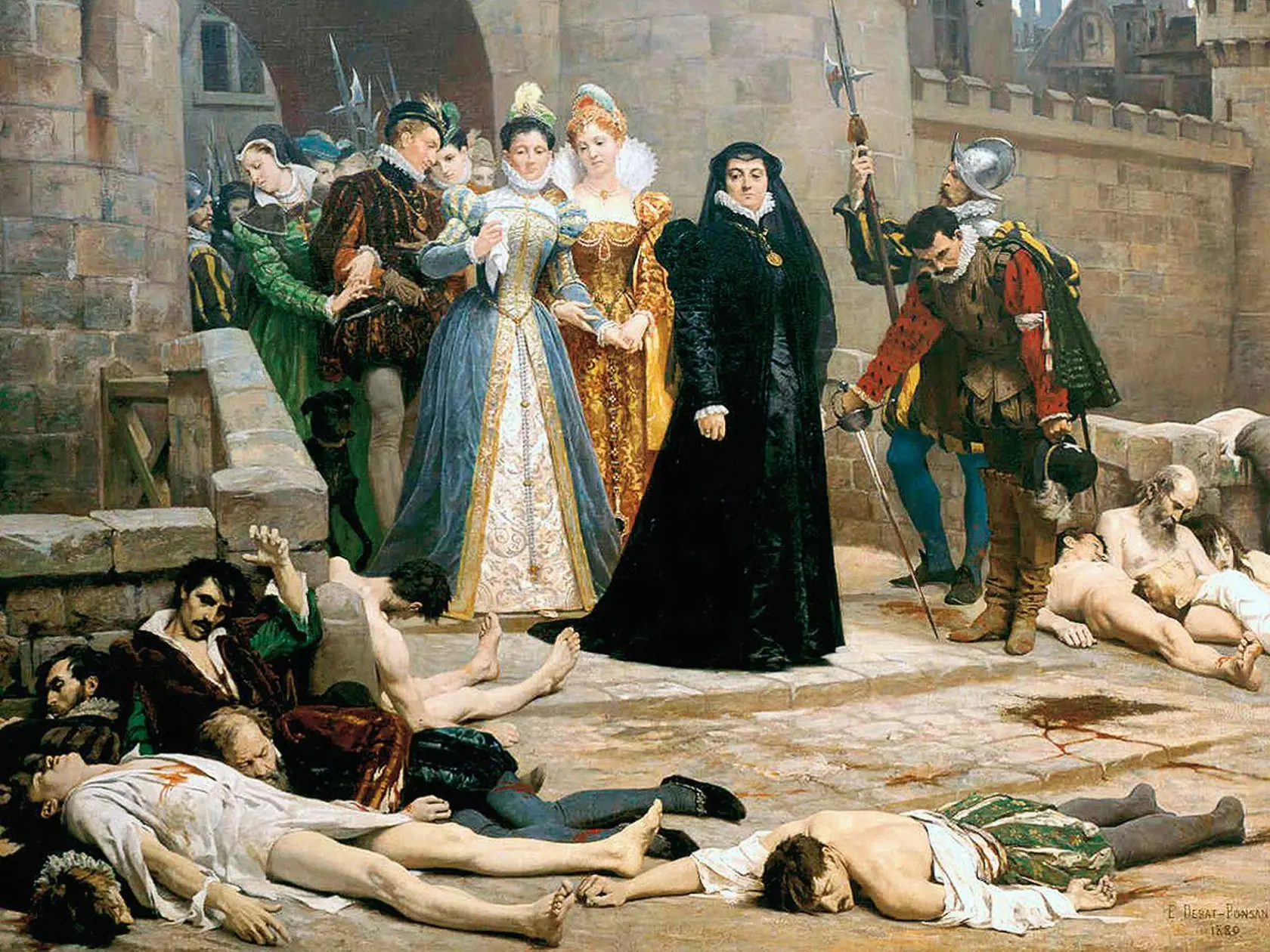 Katarína Medicejská sa pozerá na zavraždených