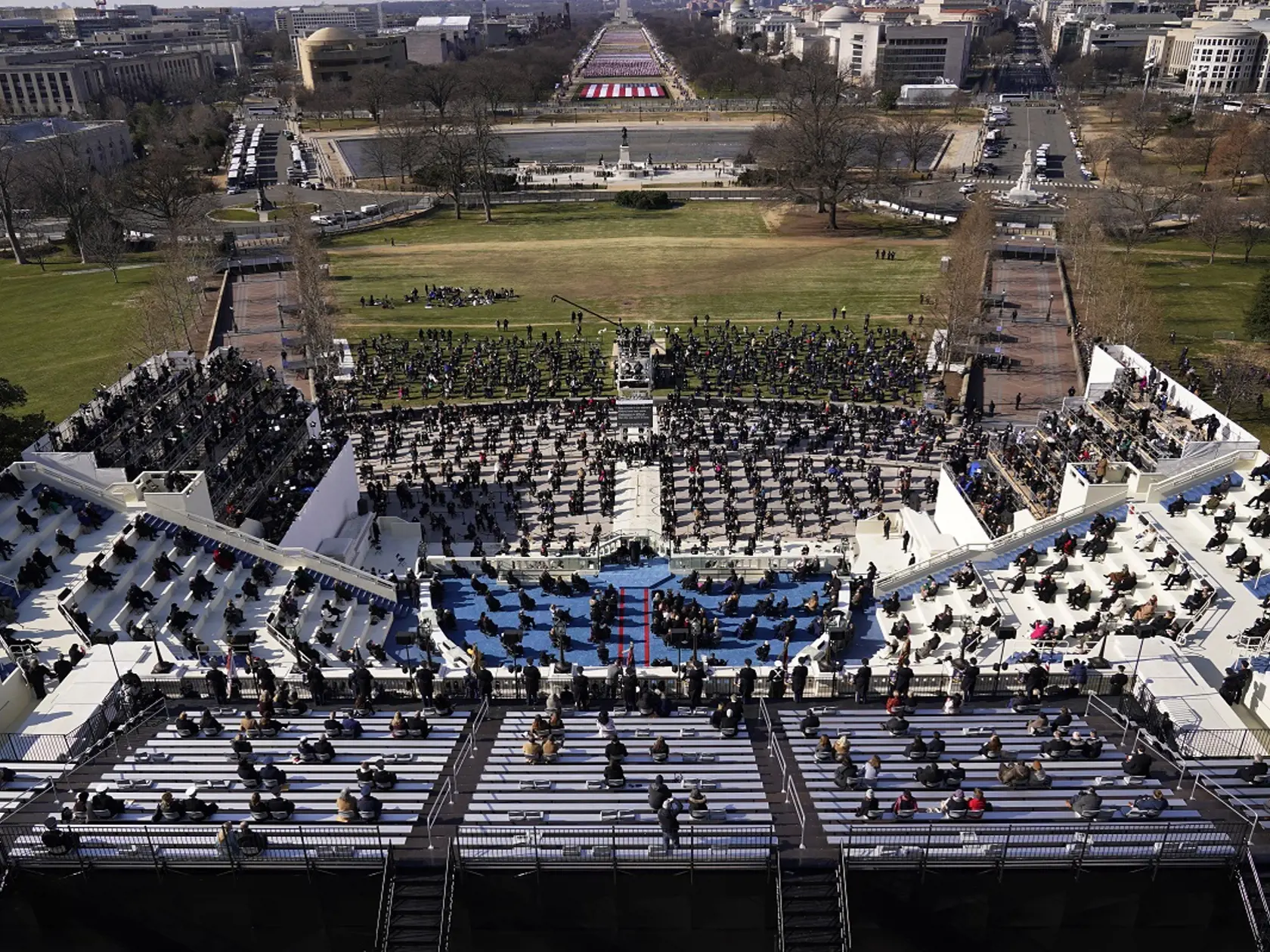 Pohľad na ceremoniál inaugurácie Joea Bidena