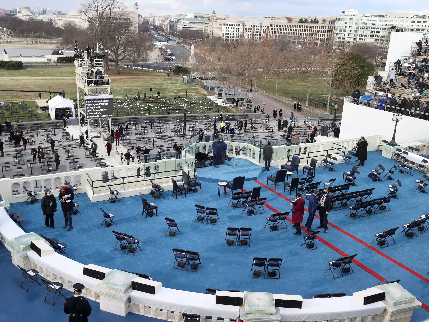 Prípravy na inauguráciu Joea Bidena.