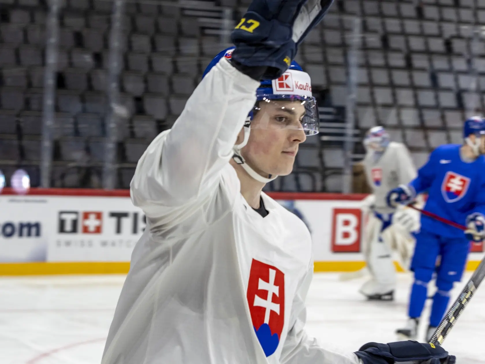 Tréning slovenskej hokejovej reprezentácie na MS 2025 v Štokholme. Na snímke je Dalibor Dvorský. 
