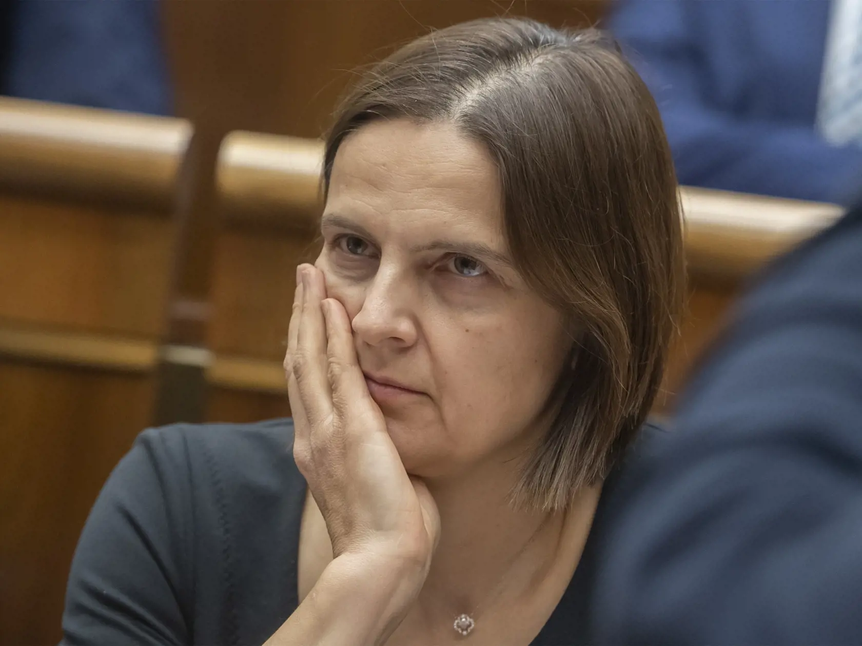 Na snímke poslankyňa NR SR Mária Kolíková (SaS) počas rokovania mimoriadnej 79. schôdze parlamentu SR k návrhu na vyslovenie nedôvery vláde 8. decembra 2022 v Bratislave. FOTO TASR - Martin Baumann