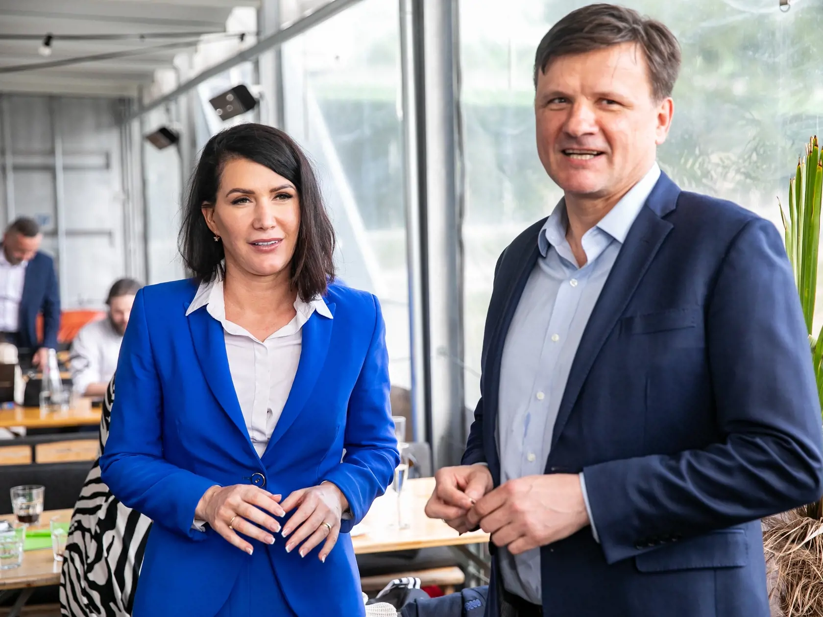 Predstavenie kandidatky strany Sloboda a Solidarita. Téma: Stretnutie našich TOP 30 kandidátov. Na snímke je Jana Cigániková a Alojz Hlina.