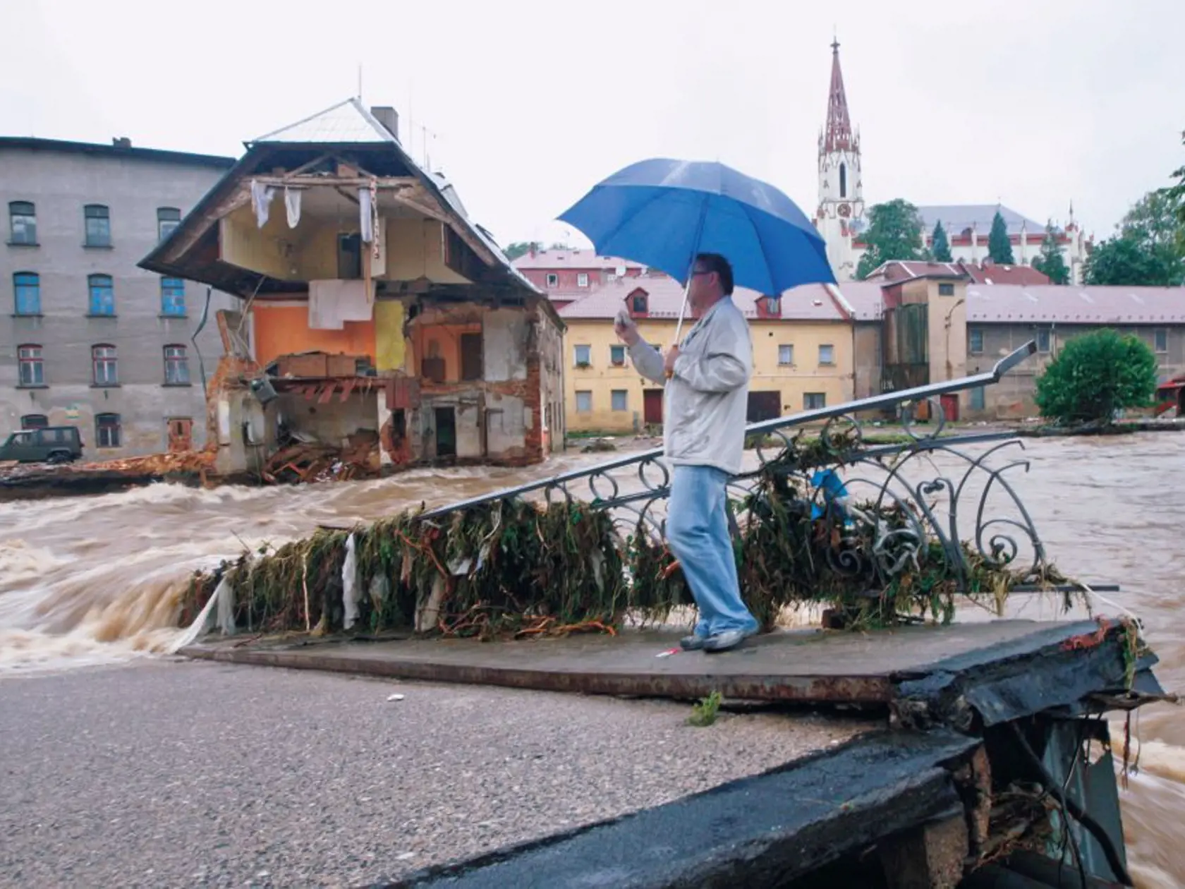 Nedávna povodeň v severočeskej Chrastave.