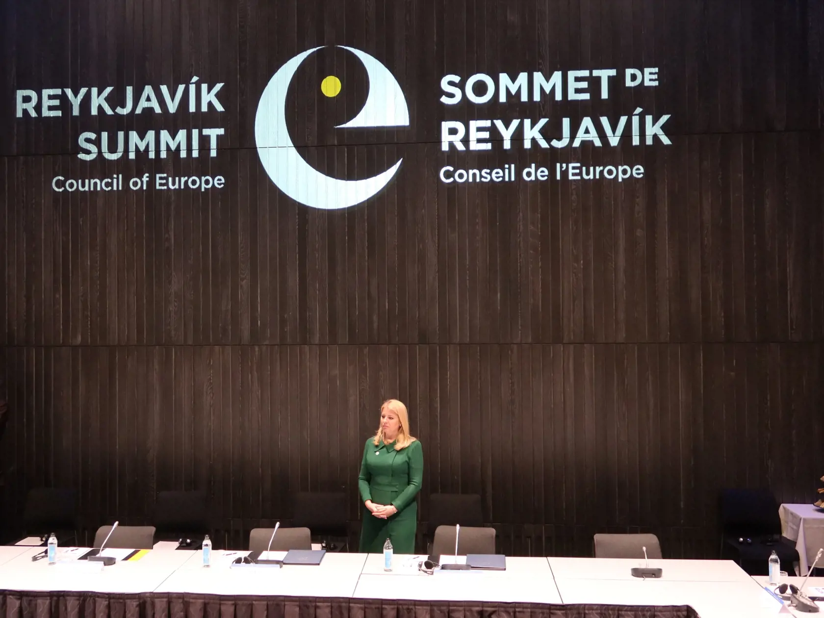 Na snímke prezidentka SR Zuzana Čaputová na summite Rady Európy na Islande v Reykjavíku v utorok 16. mája 2023. FOTO TASR - Daniel Sanitrik