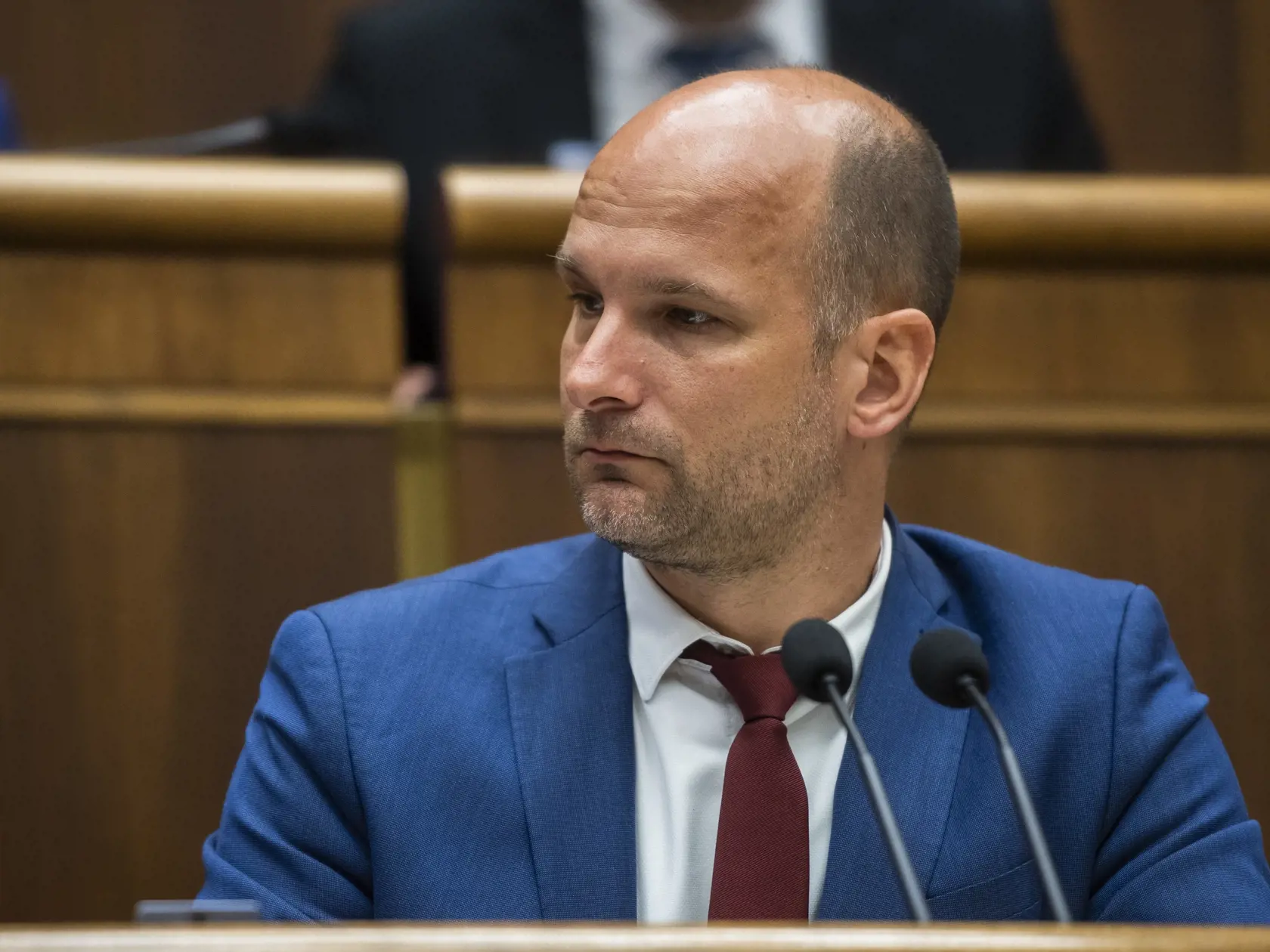 Na snímke podpredseda NR SR Gábor Grendel (OĽANO) počas 90. schôdze Národnej rady SR v Bratislave 2. mája 2023. FOTO TASR - Jaroslav Novák