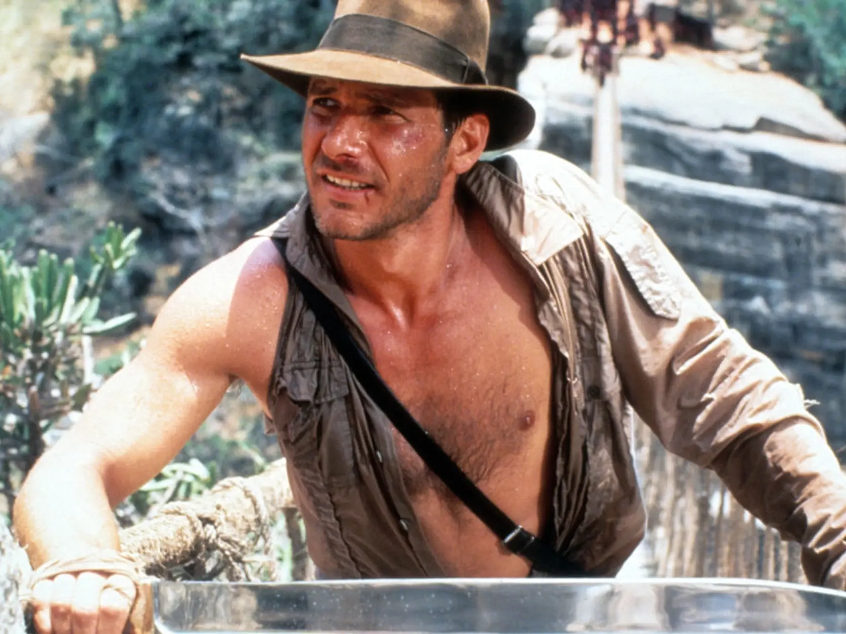 Harrison Ford ako Indiana Jones.
