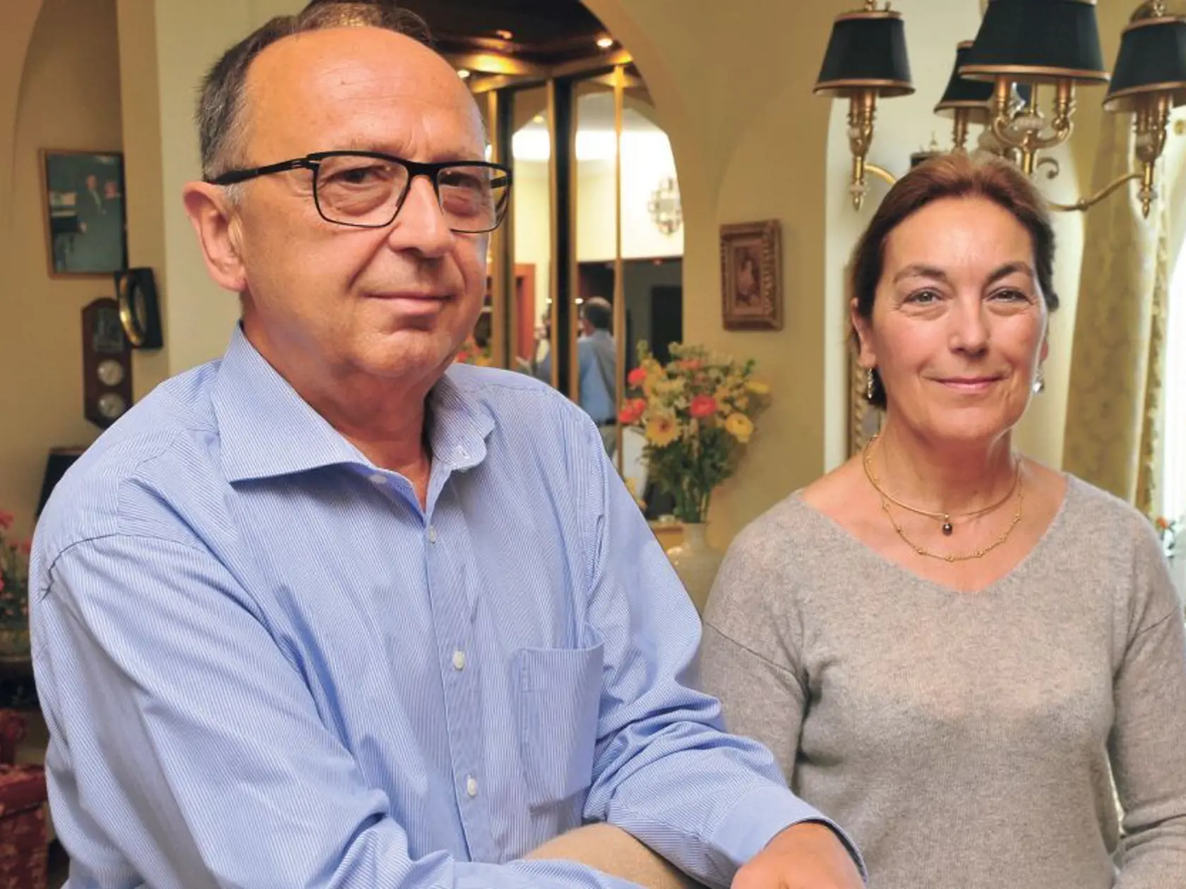 S manželkou Marie-Andrée a dvoma synmi žije