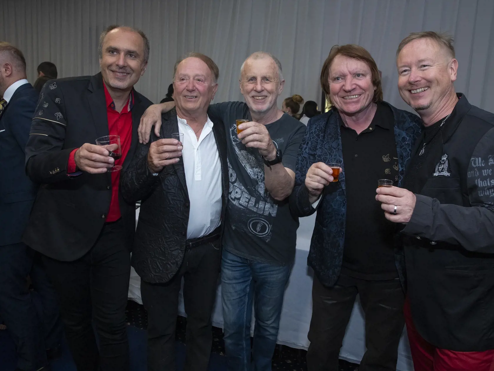 Veľký koncert pri príležitosti 70-ky Jána Baláža, člena hudobnej skupiny Elán. Na snímke v strede je Jano Baláž a Petr Janda (vľavo).