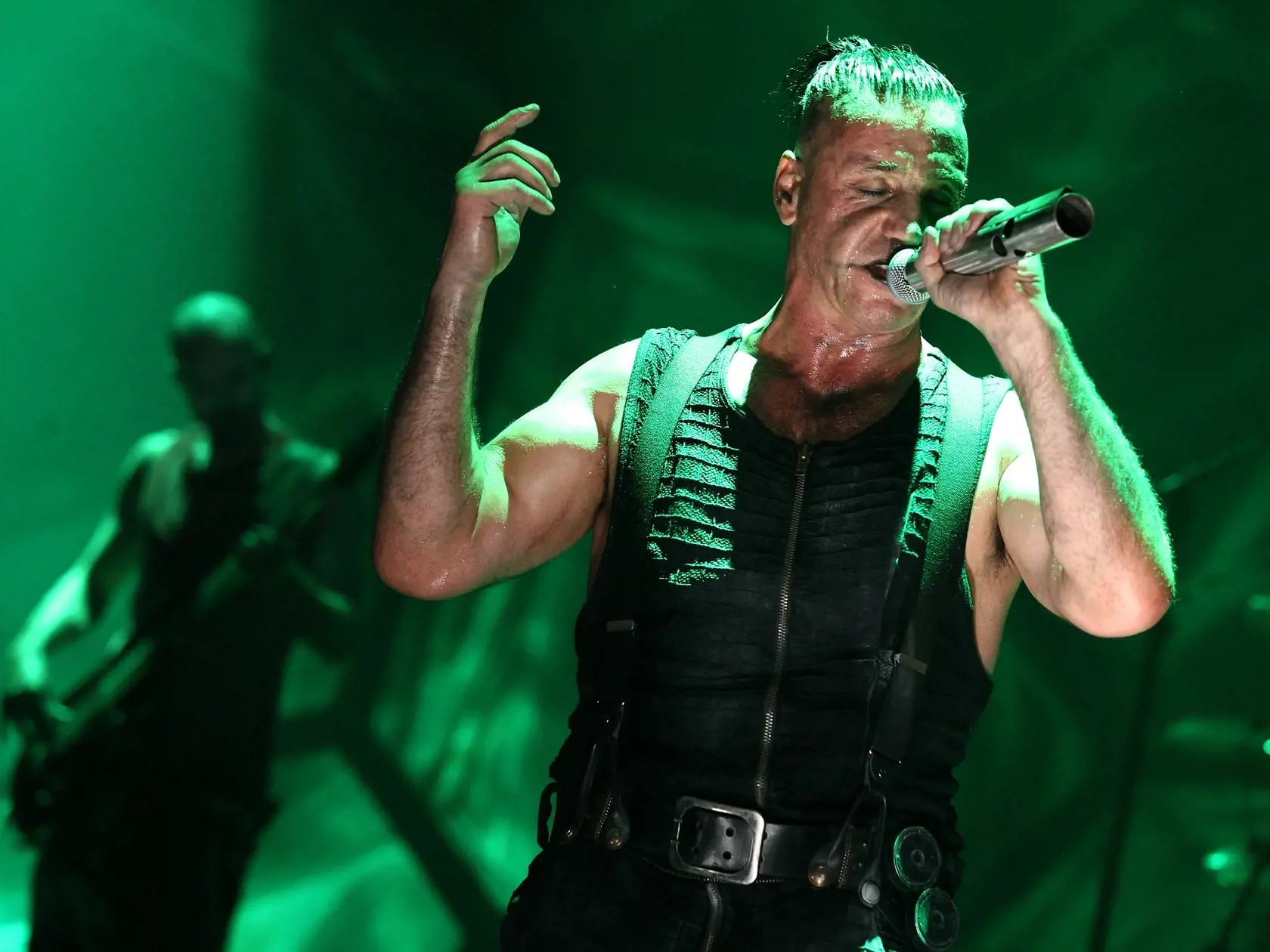 Koncert skupiny Rammstein v Bratislave. Zimny stadion Ondreja Nepelu.
Lider skupiny - Till Lindemann