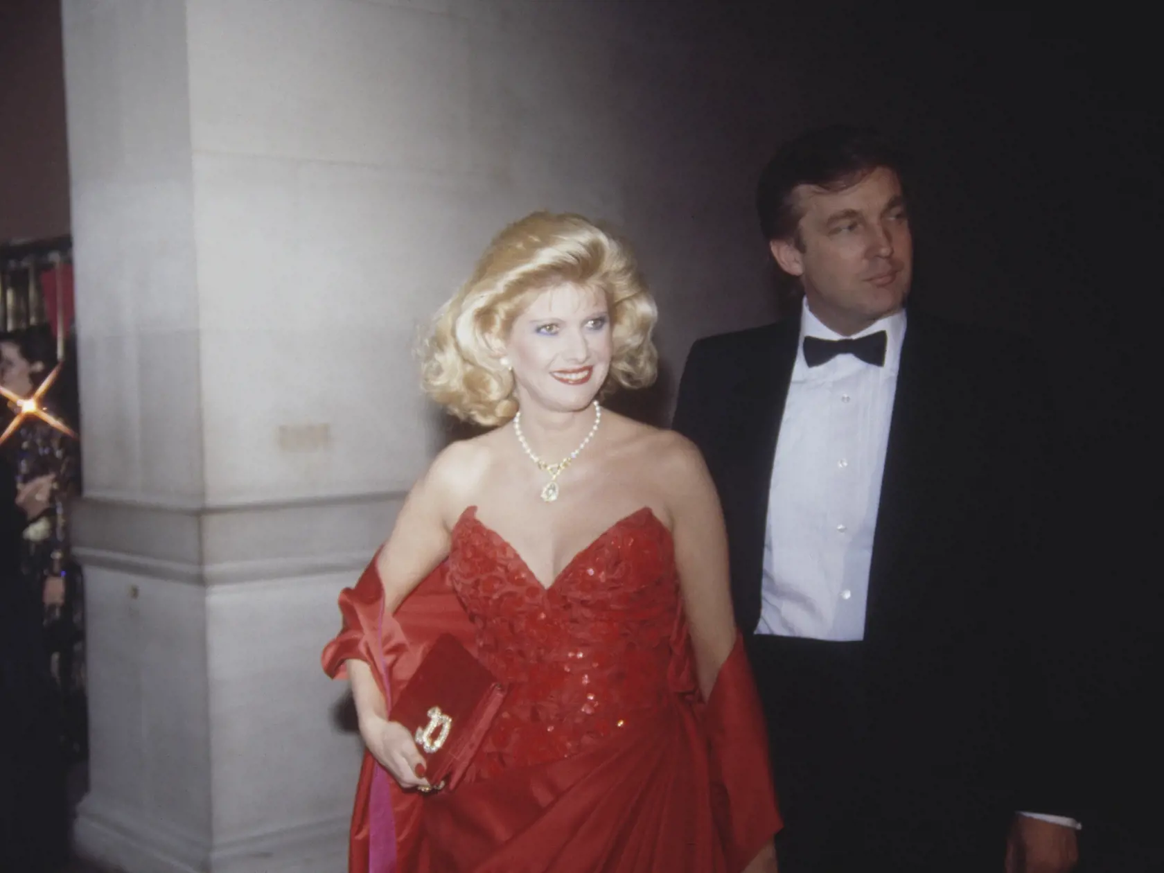 American real estate magnate Donald Trump with his first wife, Ivana (nee Zelnickova) at the dance themed Costume Institute Gala, held at the Metropolitan Museum of Art, New York City, 8th December 1986. (Photo by Tom Gates/Pictorial Parade/Archive Photos/Getty Images)