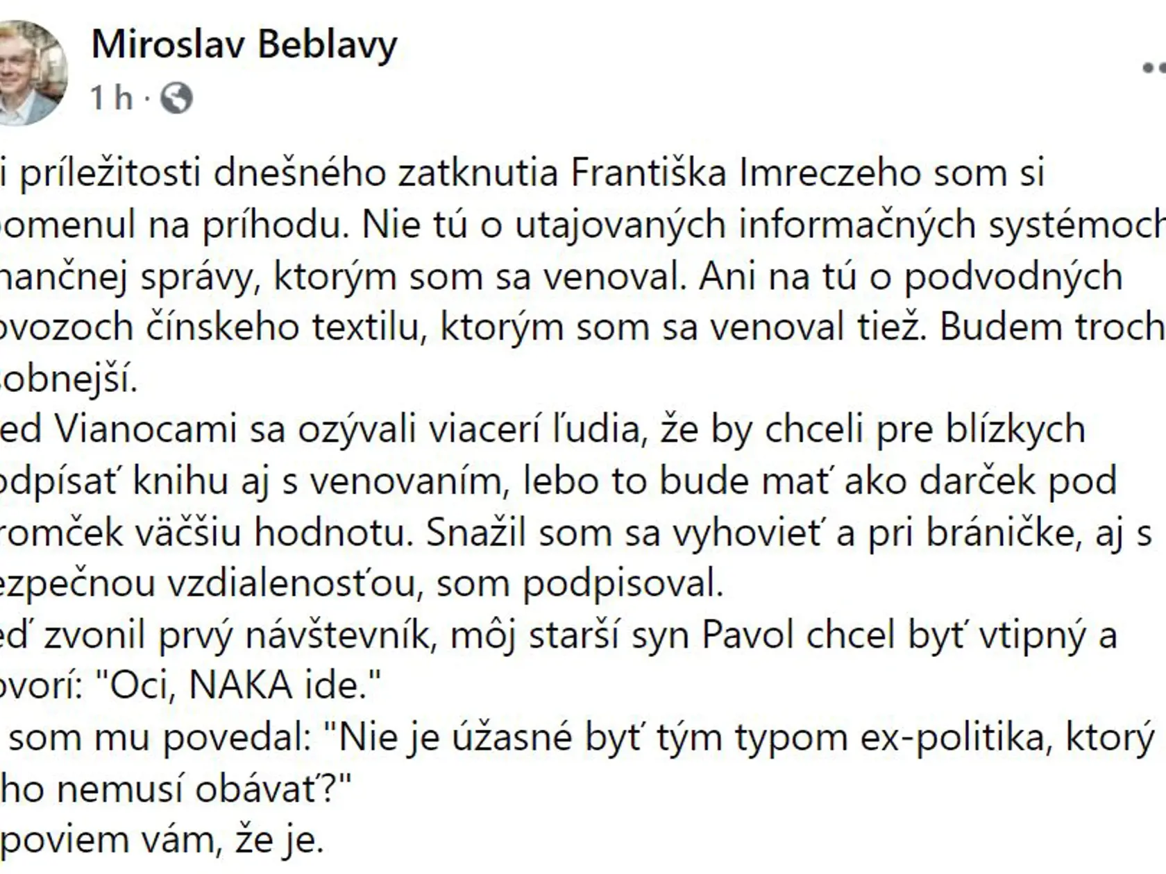 Miroslav Beblavý - NAKA