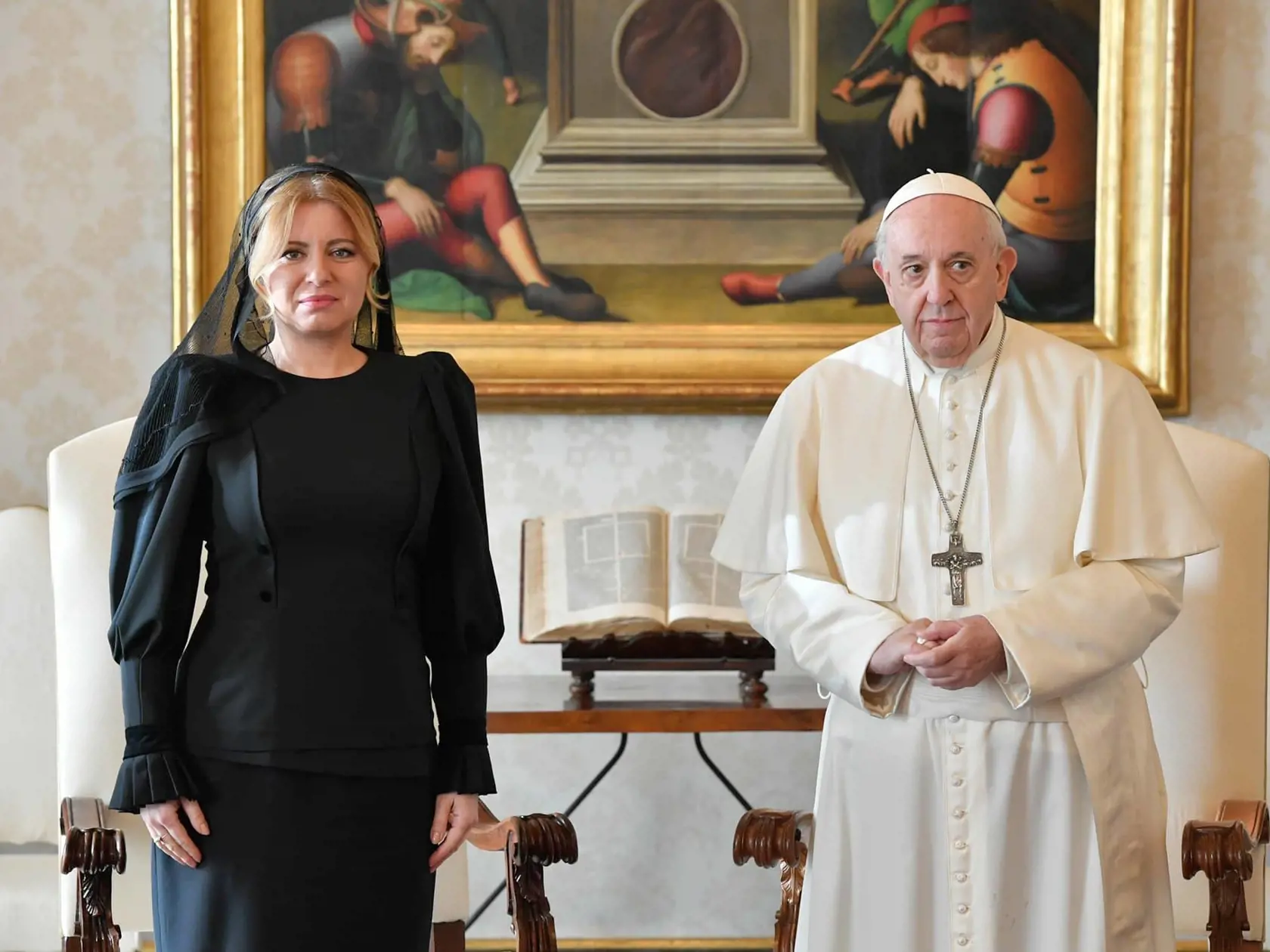 Prezidentka so Svätým Otcom Františkom.