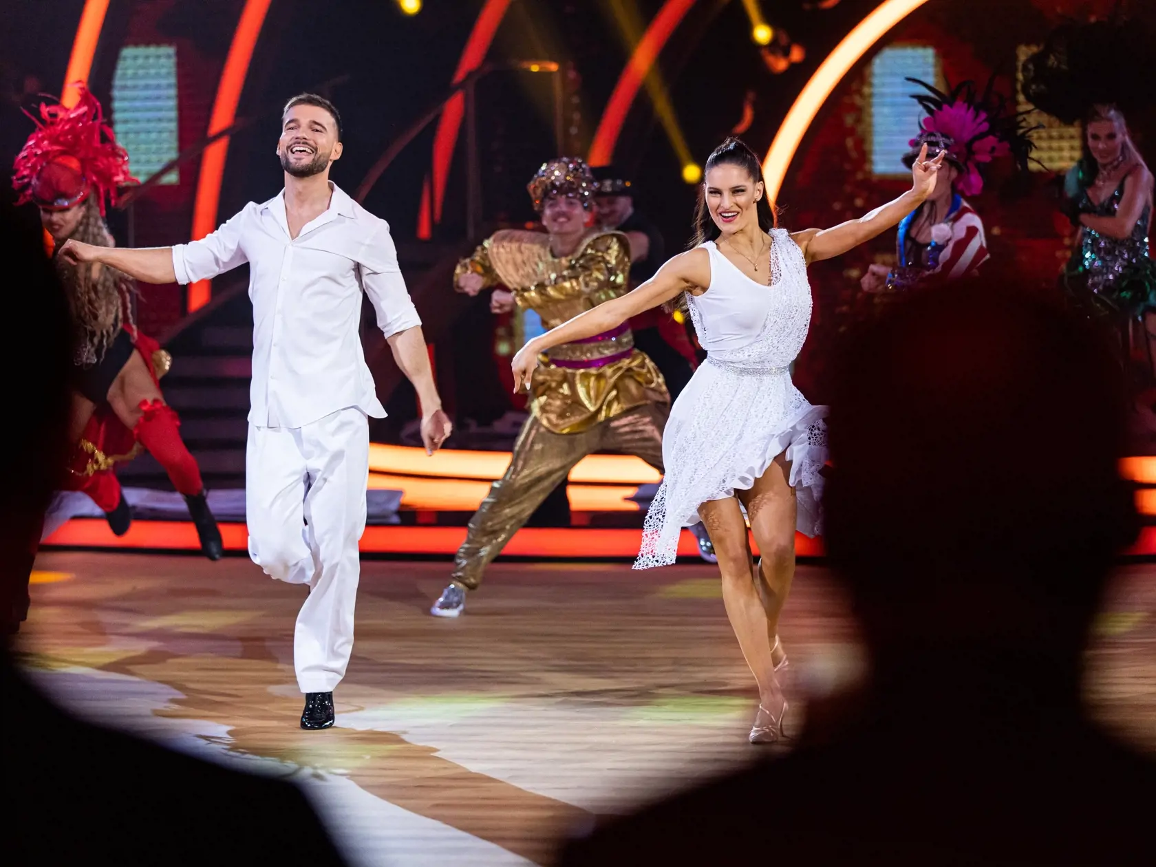 Finále tanečnej súťaže "Let's Dance 2023" v Bratislave. Na snímke Vratko Sirági a Anna Riebauerová. 