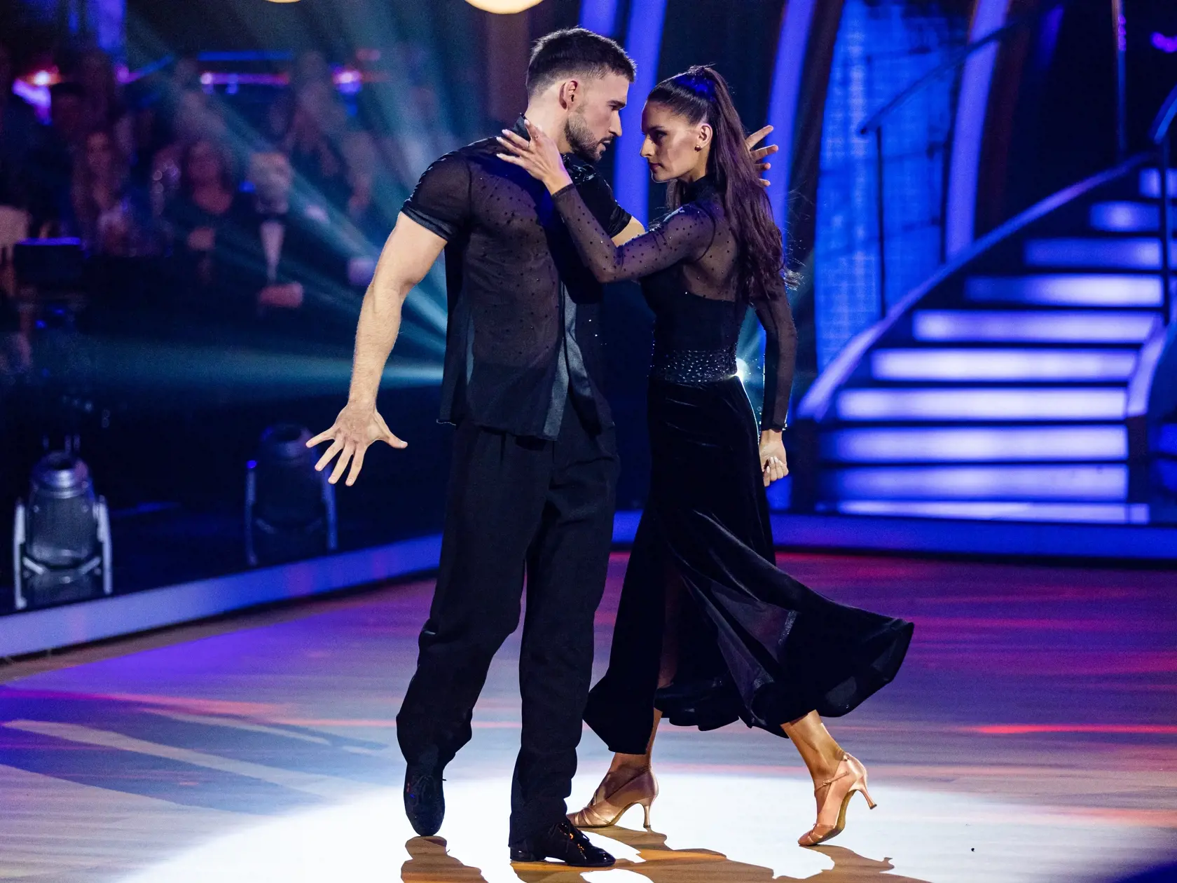 Finále tanečnej súťaže "Let's Dance 2023" v Bratislave. Na snímke Vratko Sirági a Anna Riebauerová. 