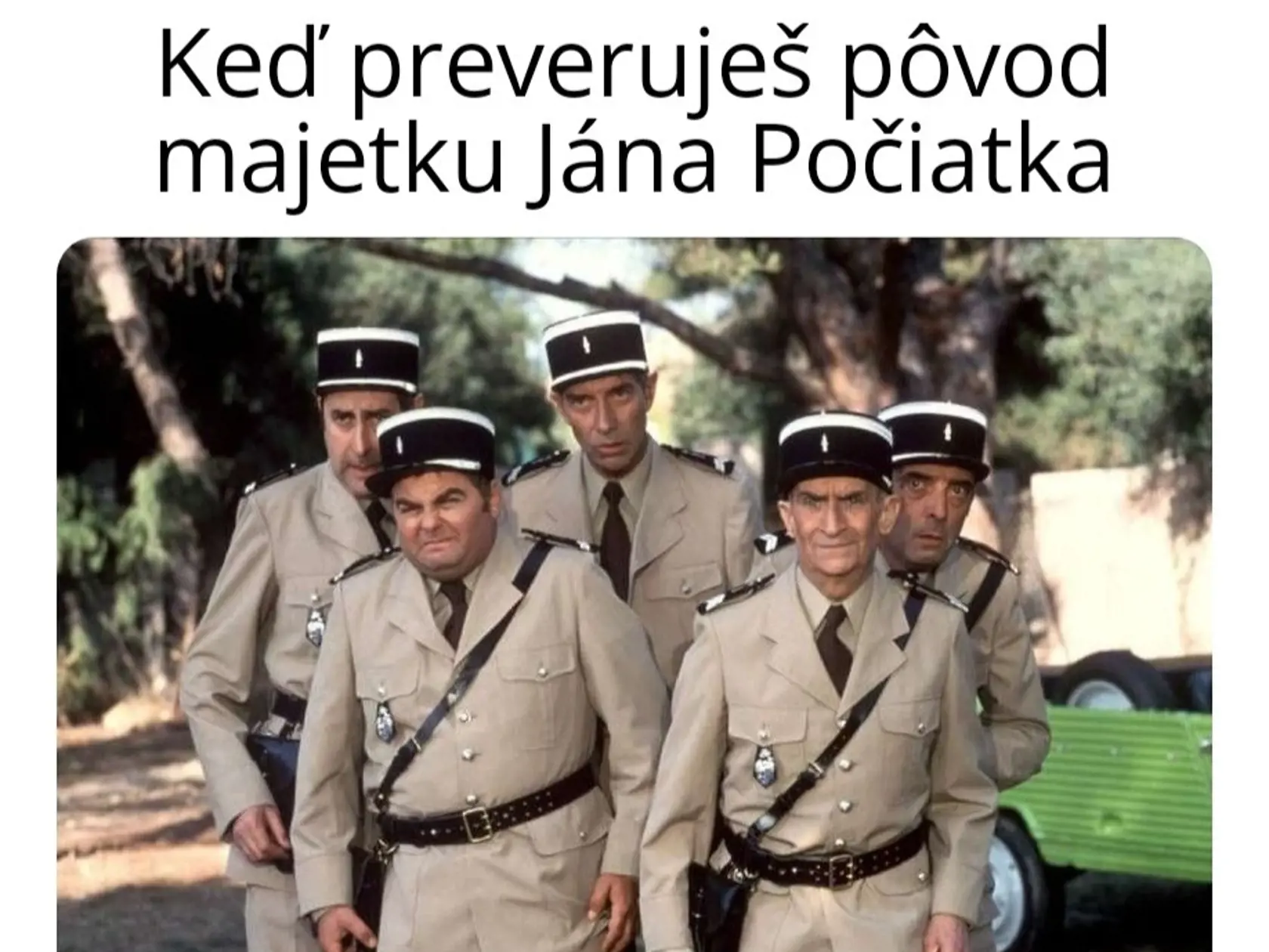 Kúpu obrovskej haciendy Jána Počiatka v Cannes preveruje francúzska prokuratúra. Podnet na to podával poslanec Za ľudí Juraj Šeliga. Humoristi situáciu prirovnali k slávnej komédii Žandár zo Saint Tropez.
