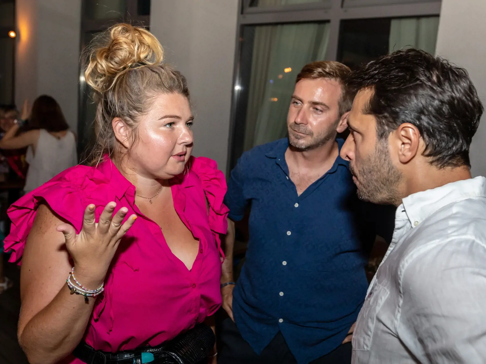 Narodeninová párty TV JOJ v reštaurácii Aušpic. Na snímke Eva Kramerová, Štefan Martinovič a Branislav Deák.