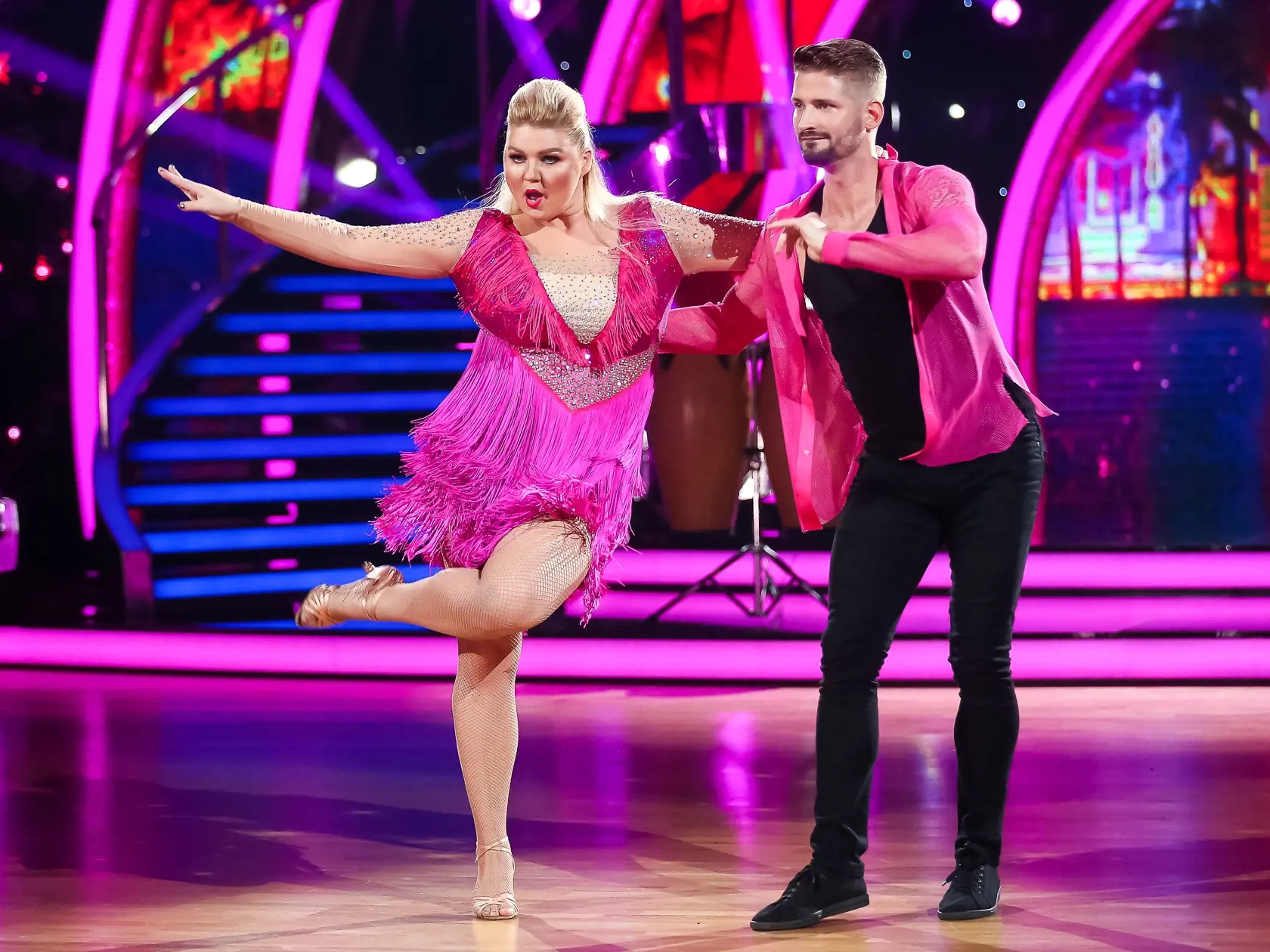 Natáčanie tanečnej šou Let´s Dance 2017 počas 7. kola súťaže Eva Kramerová a Lukáš Hojdan