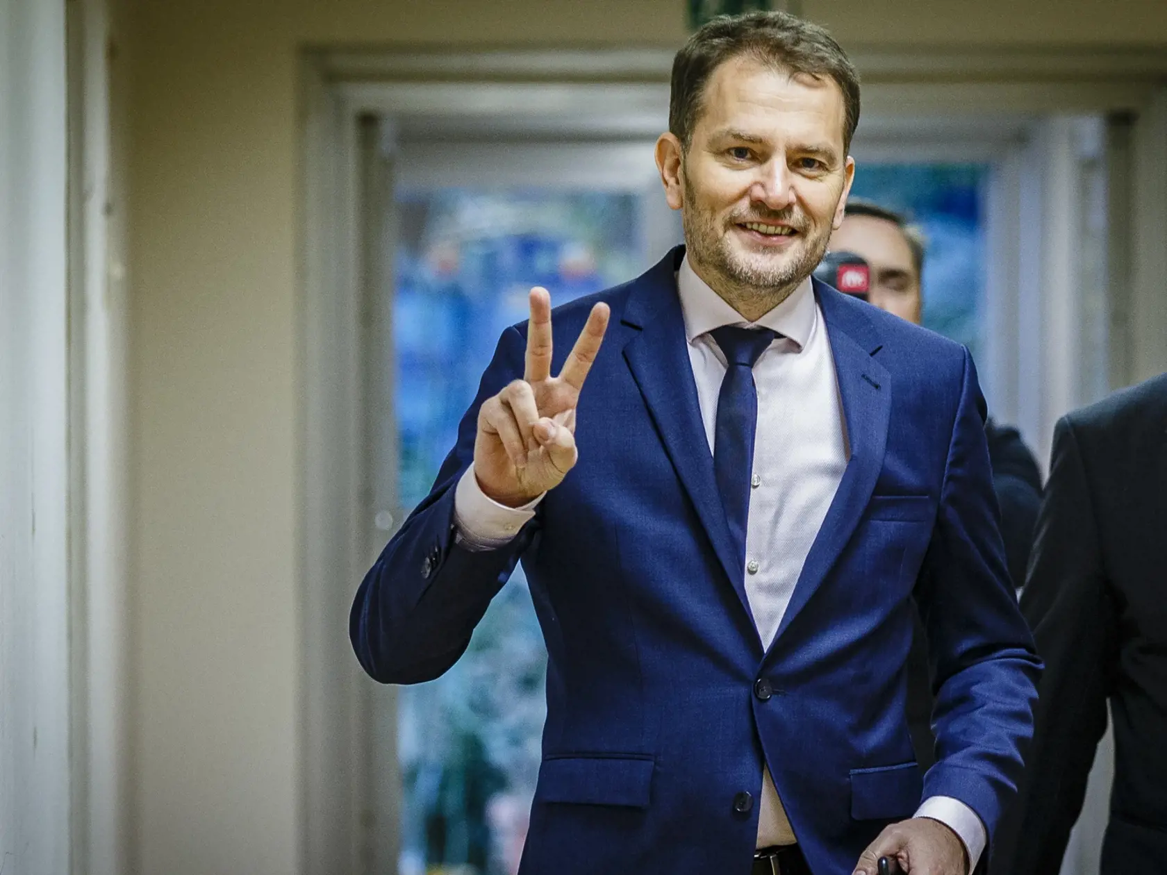 Na snímke Igor Matovič počas špeciálneho štúdia RTVS pri príležitosti  vyhlásenia volieb do Národnej rady Slovenskej republiky 2020.