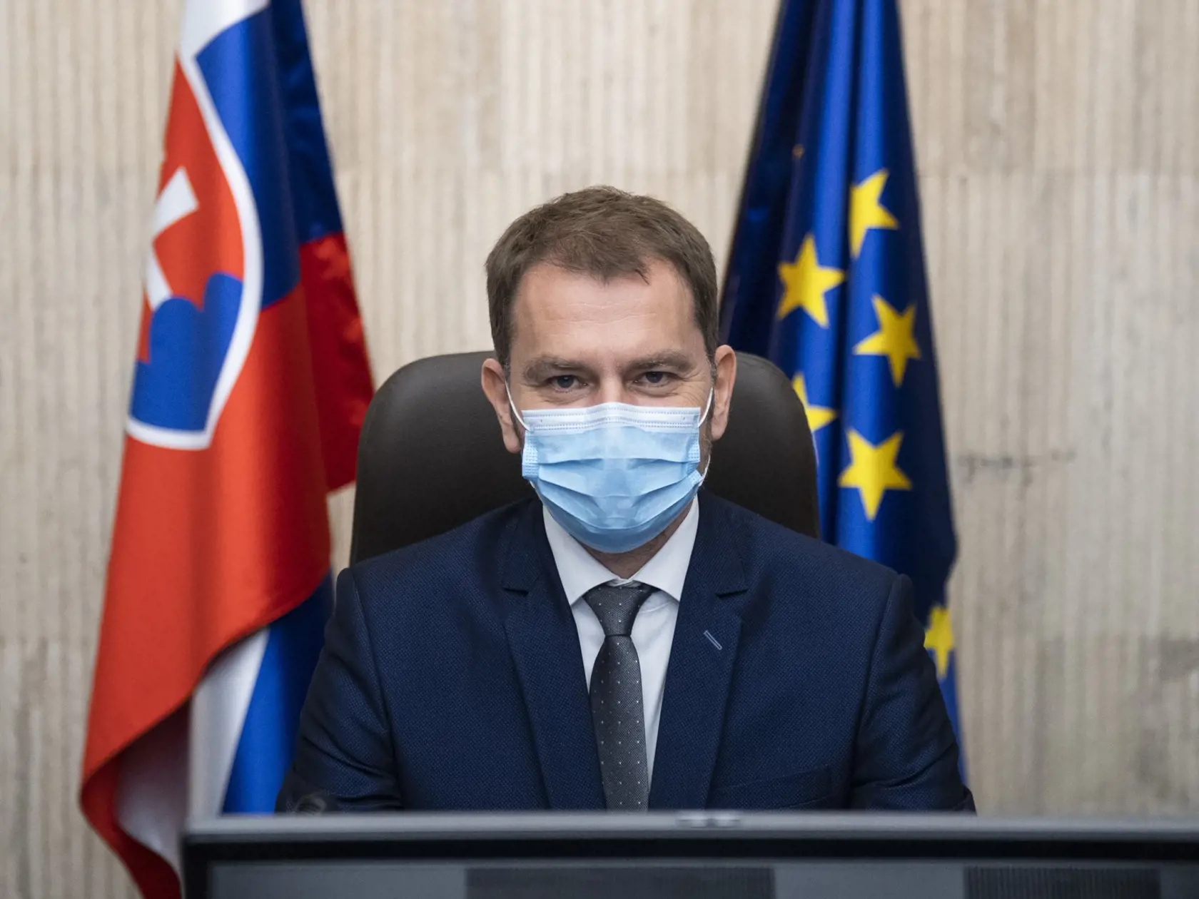 Na snímke vtedajší predseda vlády SR Igor Matovič (OĽaNO) počas prvého zasadnutia novovymenovanej vlády SR v Bratislave 21. marca 2020. FOTO TASR - Jaroslav Novák