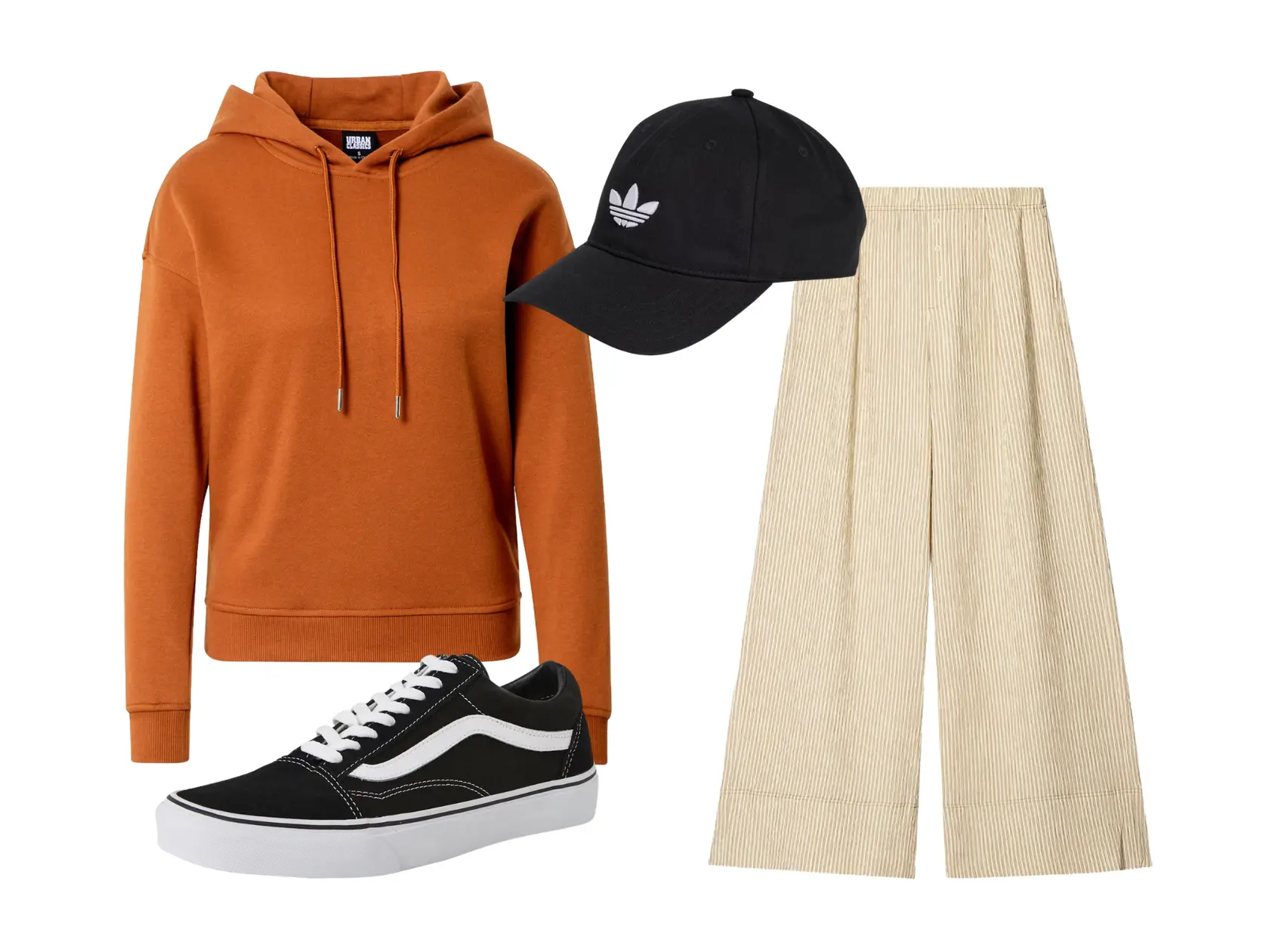 Šiltovka: Adidas Originals, 20 €
Mikina: Urban Classics, 26,99 €
Nohavice: Bershka, 25,99 €
Tenisky: Vans, 84,90 €