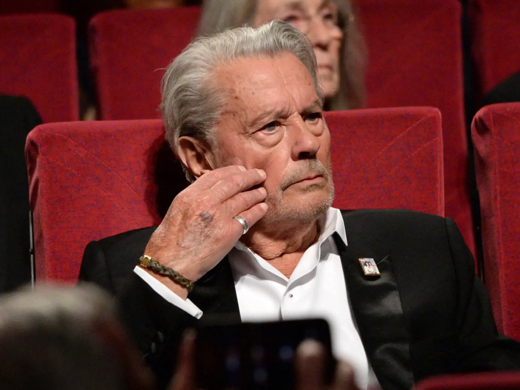 CANNES, FRANCE - MAY 19: Alain Delon attends the Ceremony for Palme Honneur during the 72nd annual Cannes Film Festival on May 19, 2019 in Cannes, France. (Photo by Eamonn M. McCormack/Getty Images)