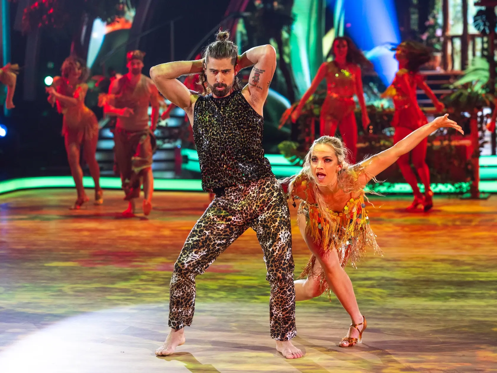 Na snímke Peter Sagan a Eliška Lenčešová počas piateho  kola Let's dance 2025.