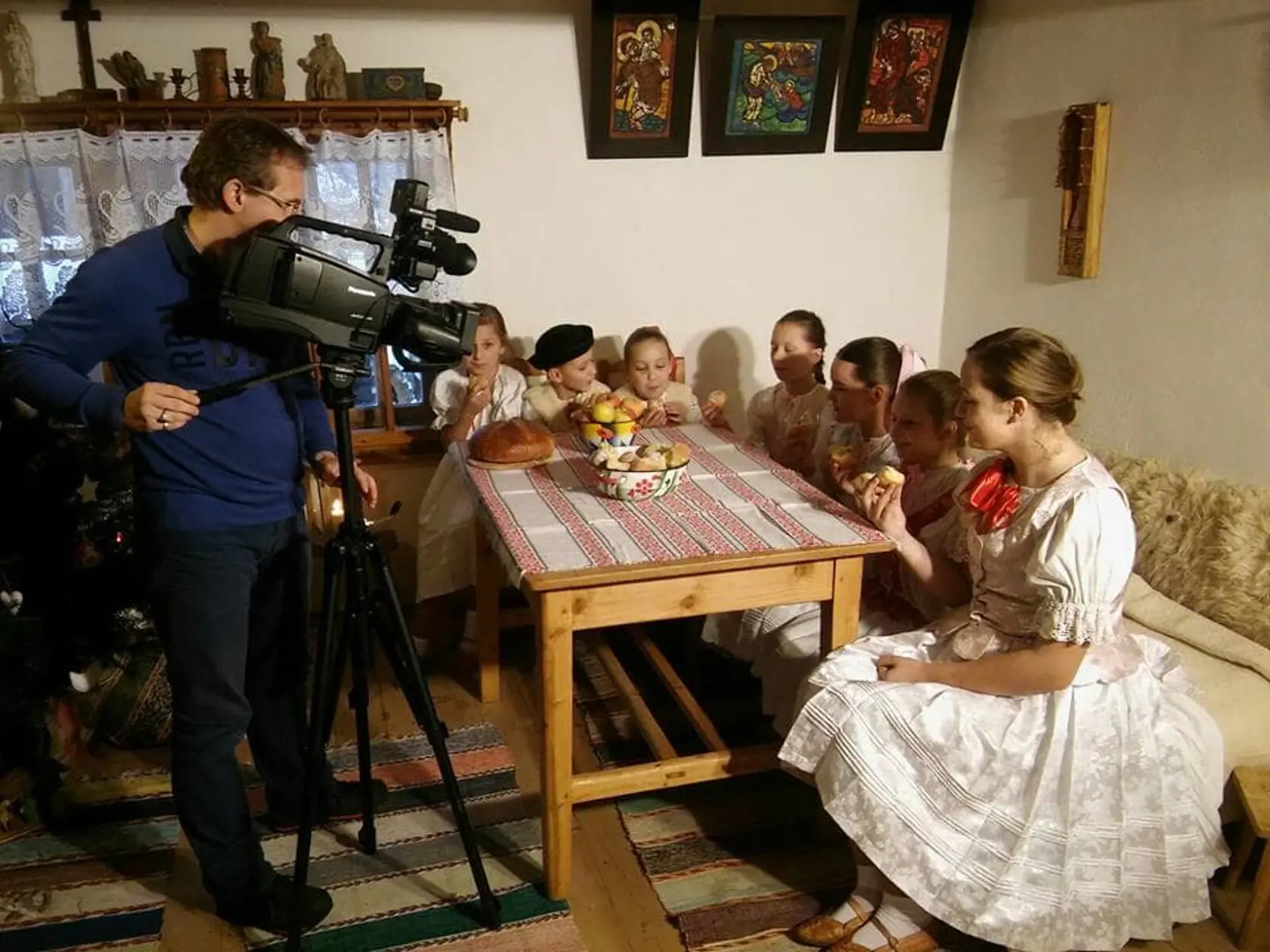 Natáčanie vianočného klipu.