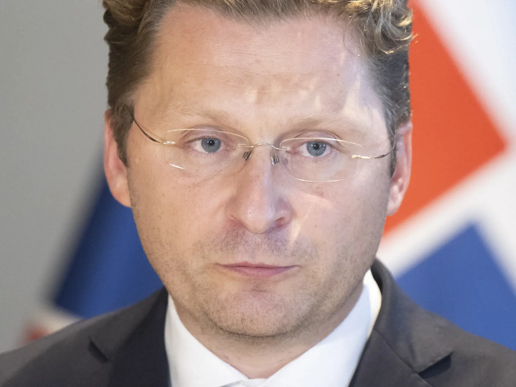 Na snímke predseda Lekárskeho odborového združenia (LOZ) Peter Visolajský počas tlačovej konferencie po stretnutí prezidenta SR Petra Pellegriniho s predstaviteľmi zdravotníctva, 8. októbra 2024 v Prezidentskom paláci v Bratislave. FOTO TASR - Martin Baumann