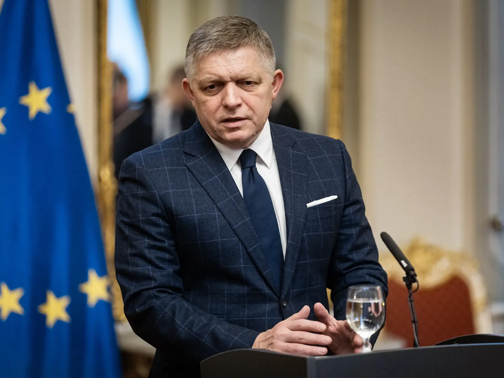 Oficiálna návšteva maďarského premiéra Viktora Orbána na úrade vlády SR, kde ho privítal premiér Robert Fico.