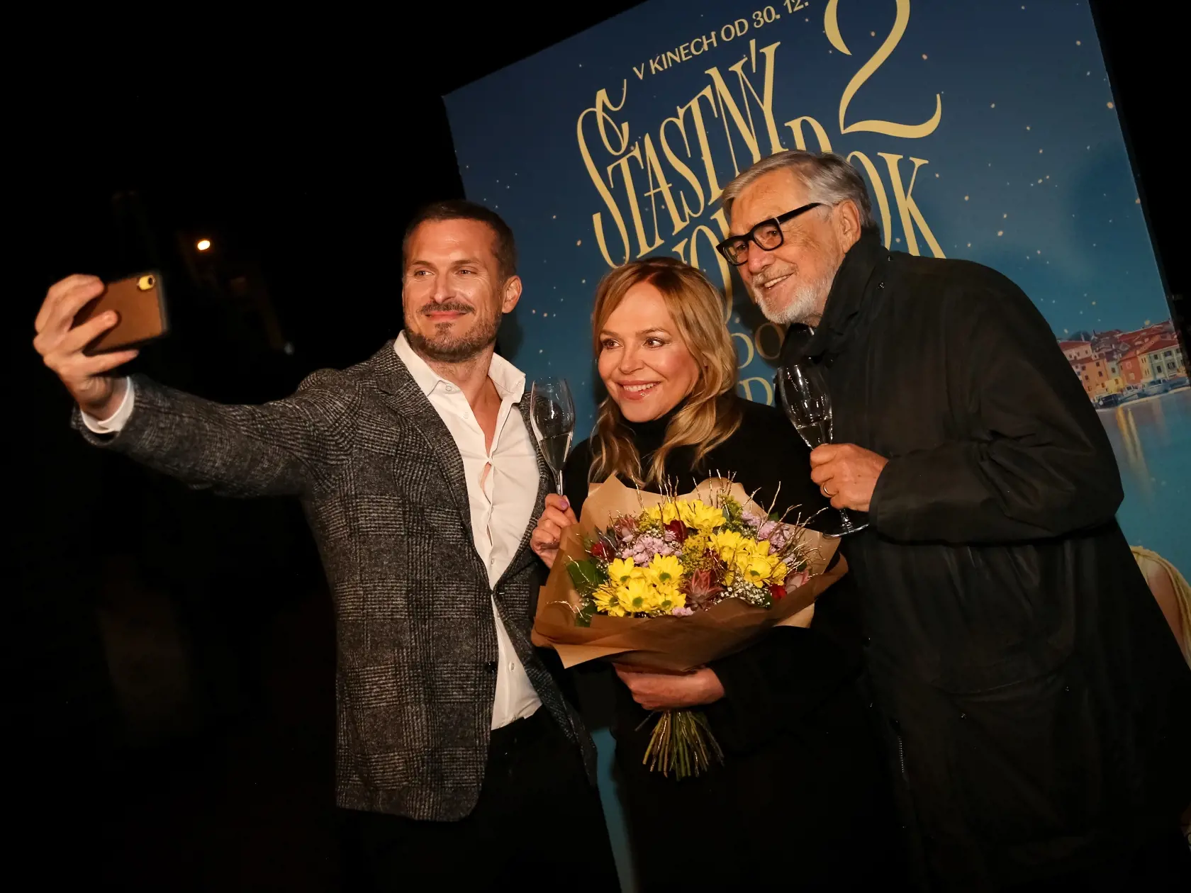Ján Koleník, Jiří Bartoška a Dagmar Havlová.