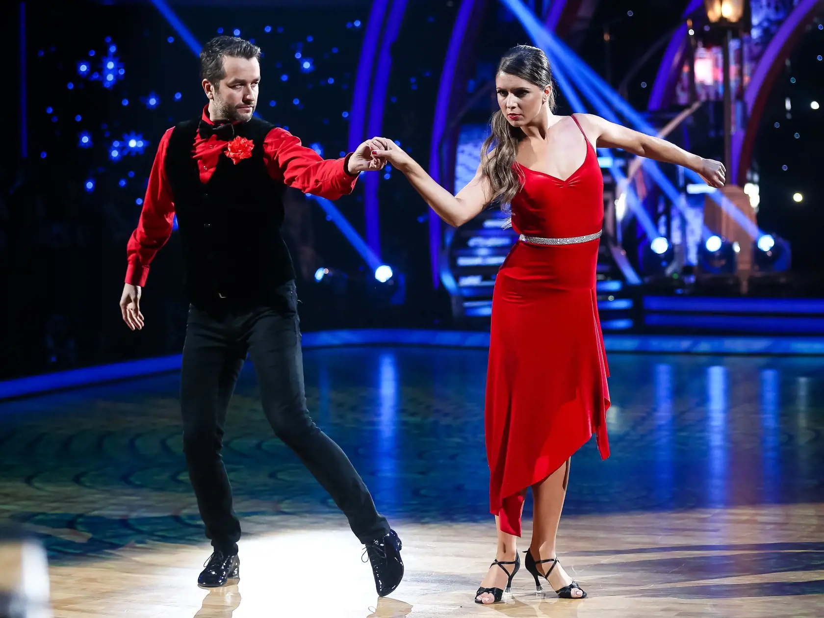 Natáčanie tanečnej šou Let´s Dance 2017 počas 7. kola súťaže Vladimír Kobielsky a Dominika Chrapeková